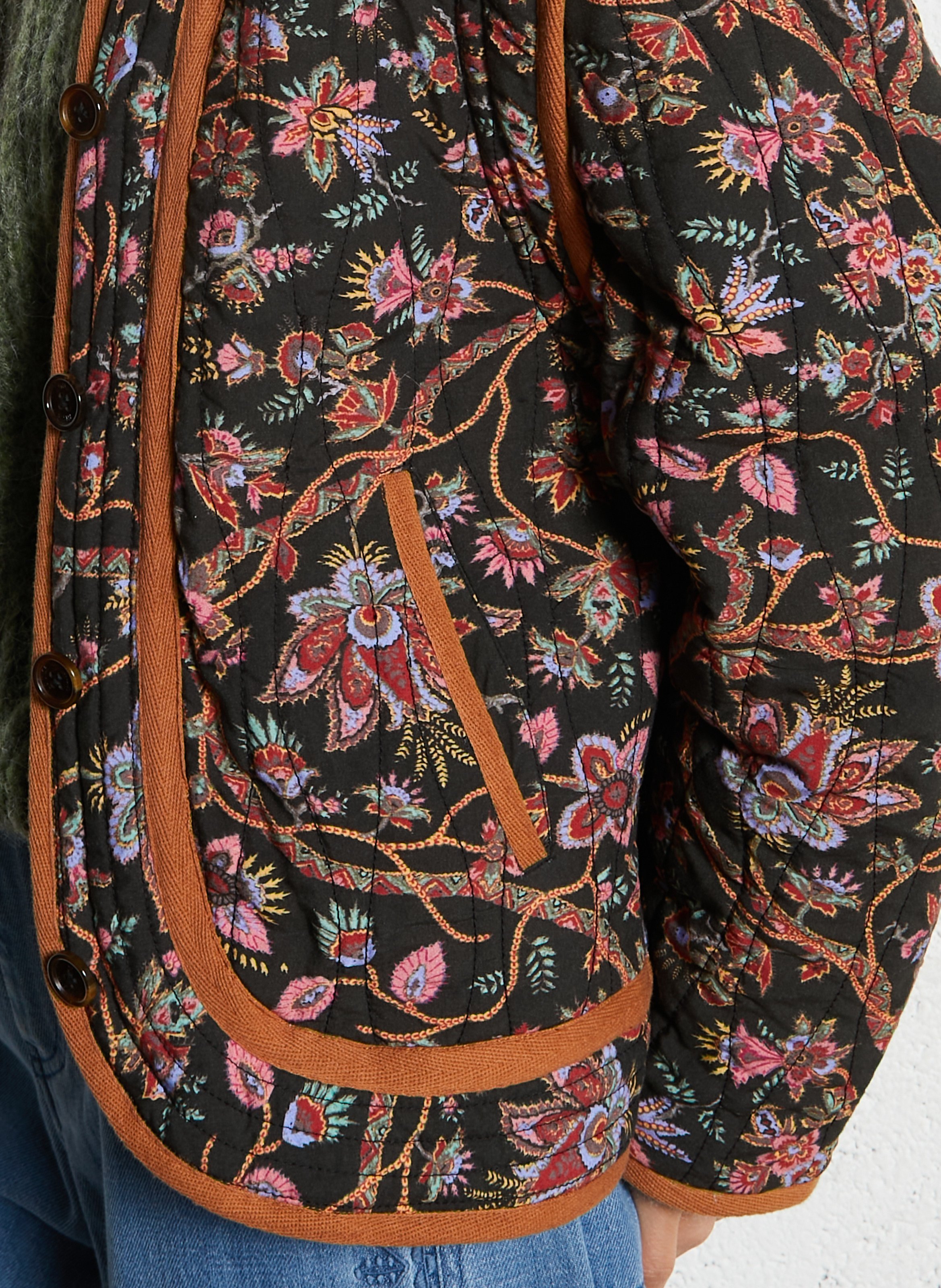 Floral print v-neck jacket LOUISE MISHA Black