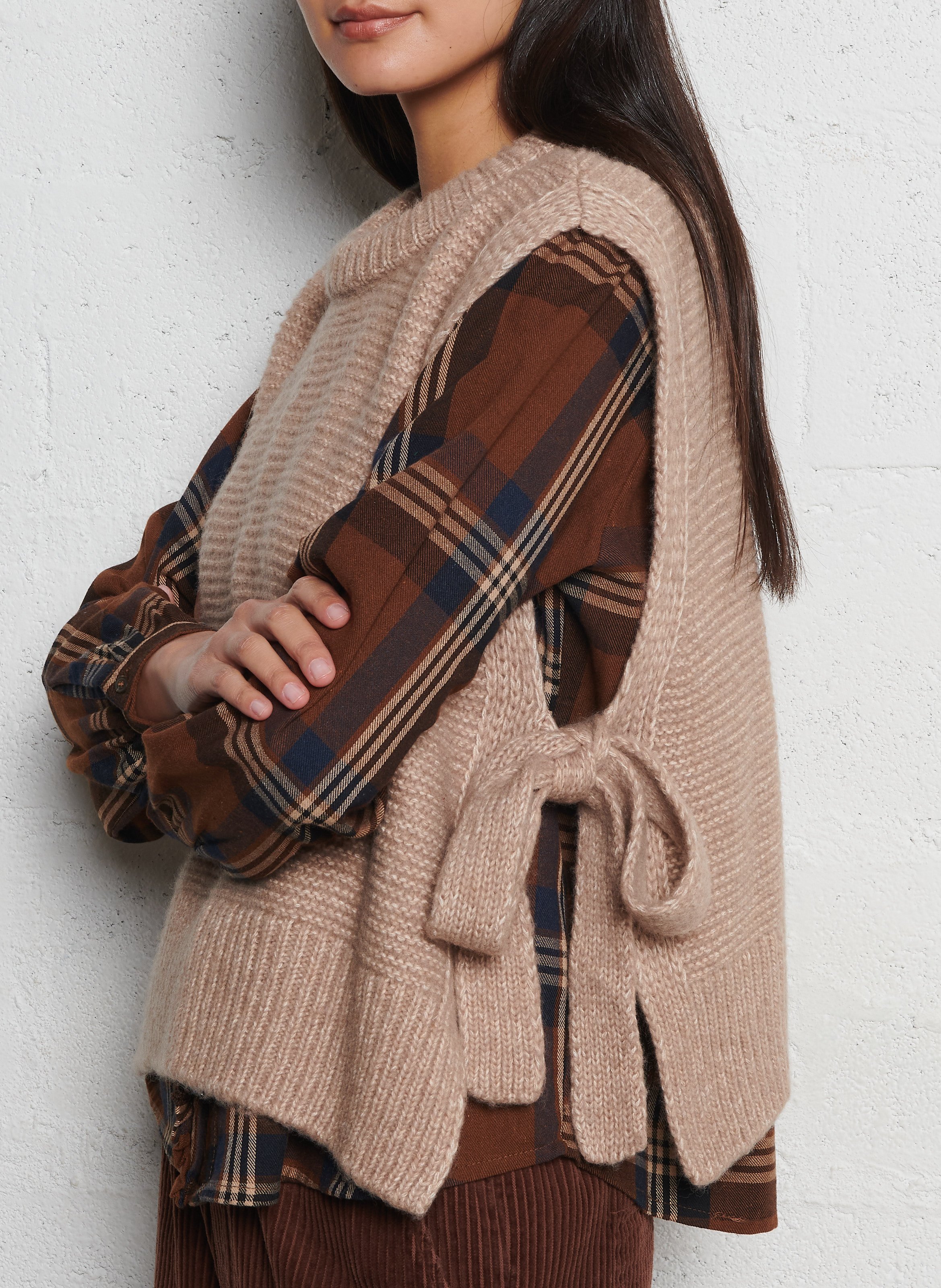 Kurzärmliger Pullover mit Rundhalsausschnitt EMILE ET IDA Beige