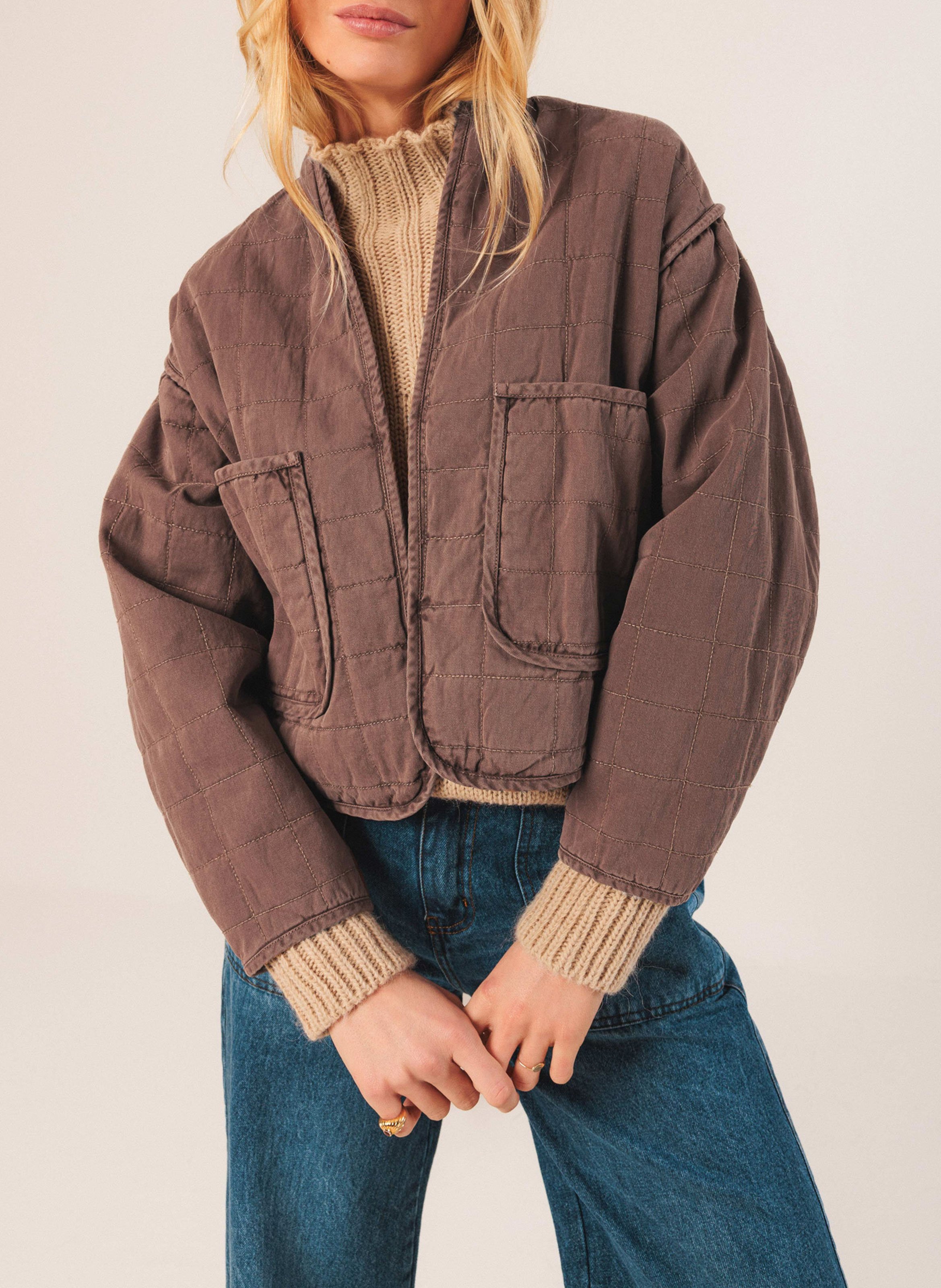 Veste oversize en coton INDI & COLD Marron