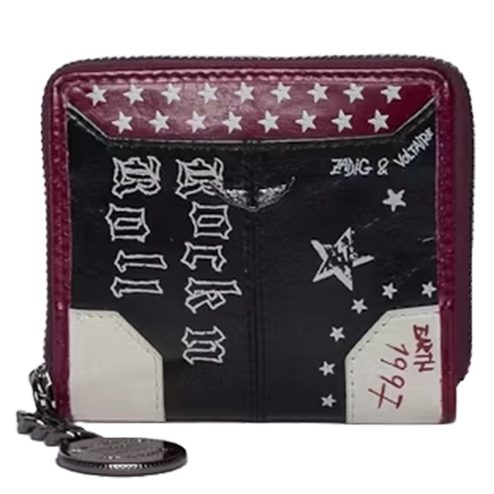 Portemonnaie aus Leder mit Print ZADIG&VOLTAIRE Schwarz