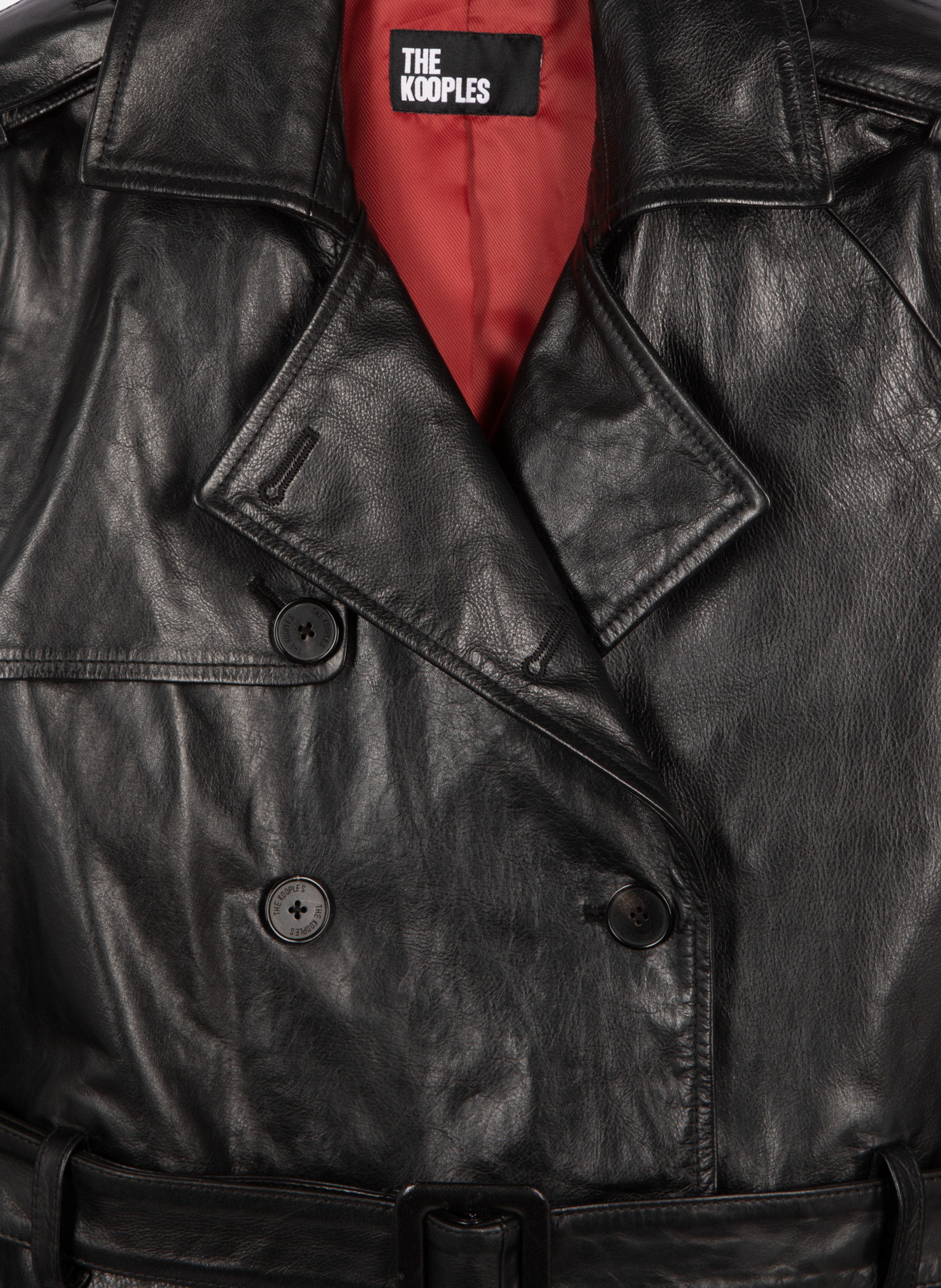 Long leather trench coat THE KOOPLES Black