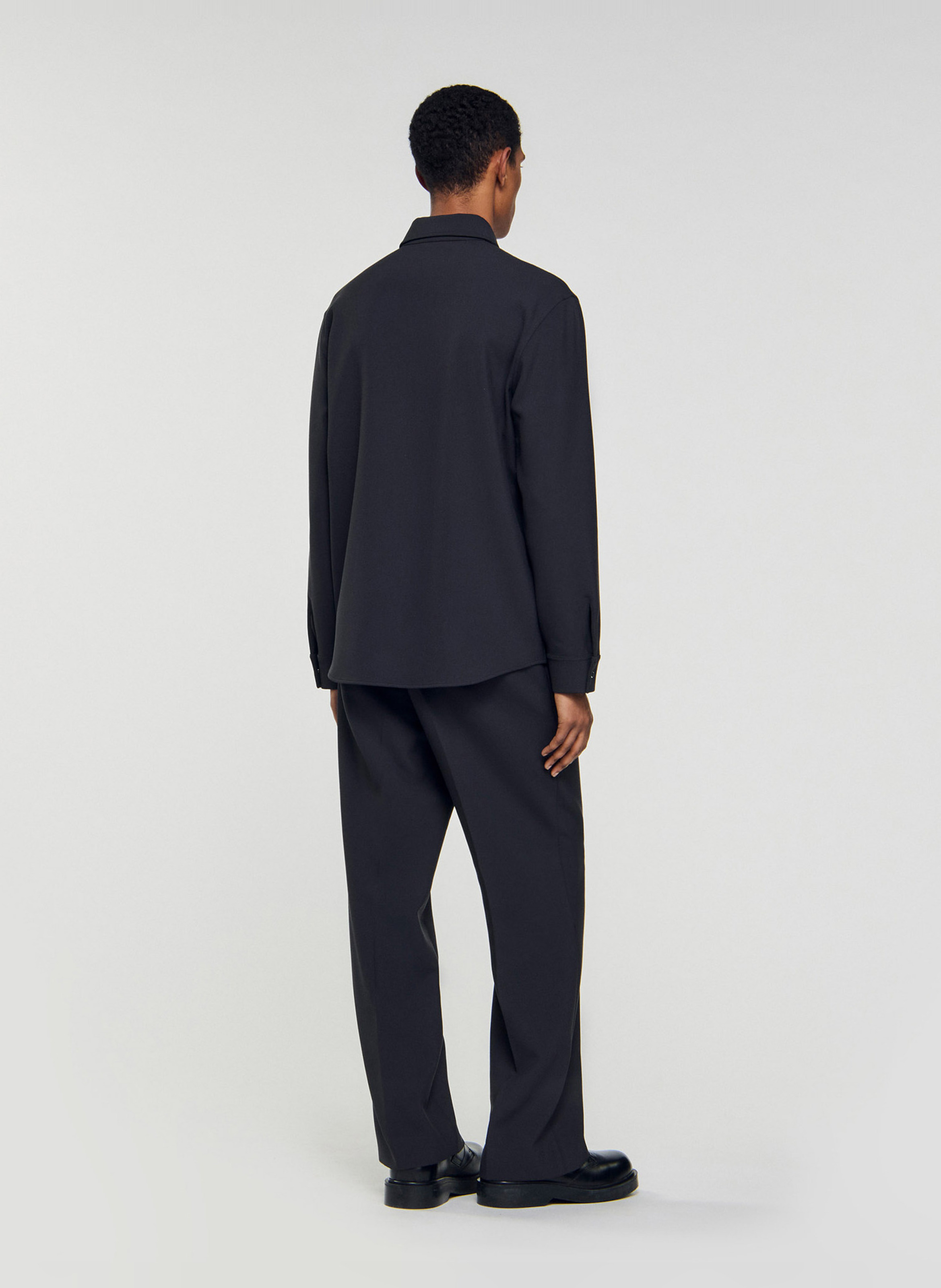 Chemise droite à col classique  SANDRO Gris