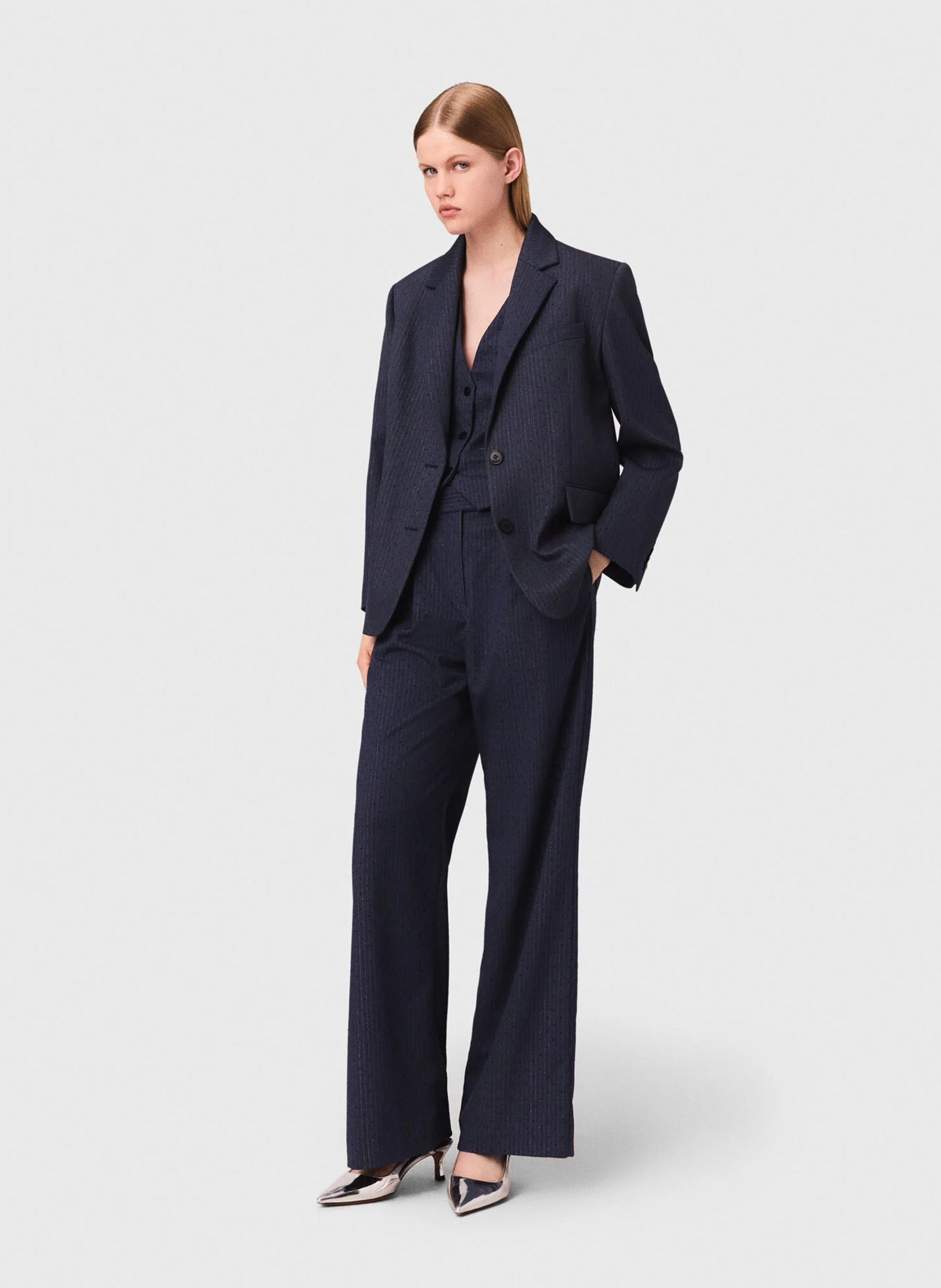 Striped suit jacket MAJE Blue