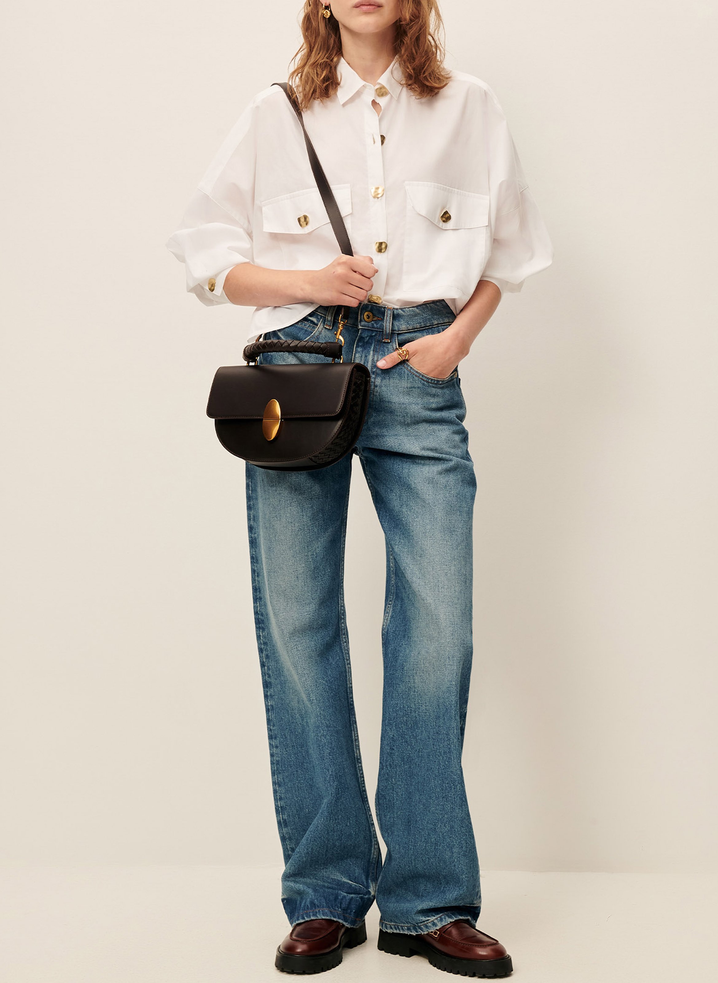 Chemise col classique en coton SESSUN Blanc