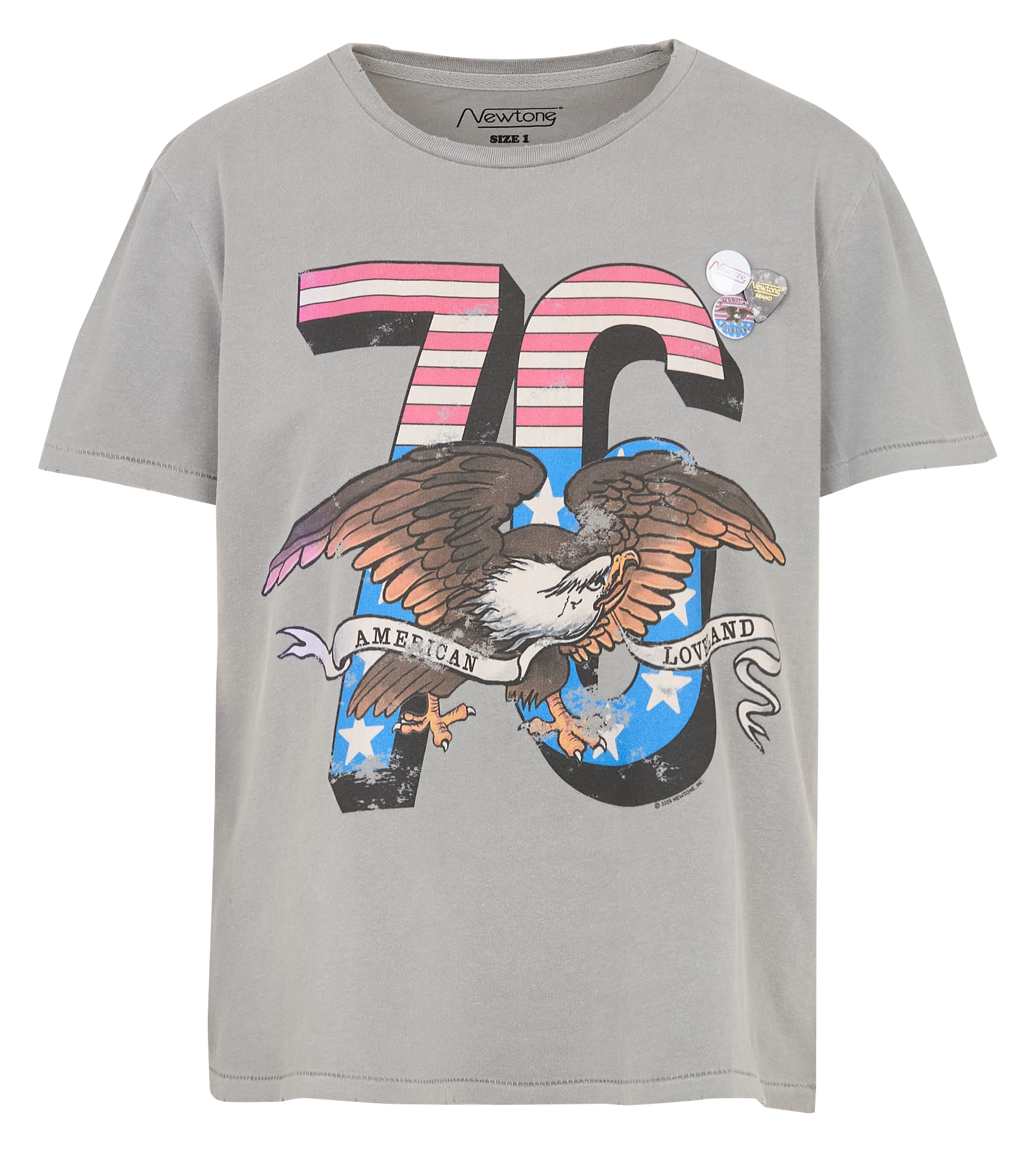 Tee-shirt col rond sérigraphié en coton NEWTONE Gris