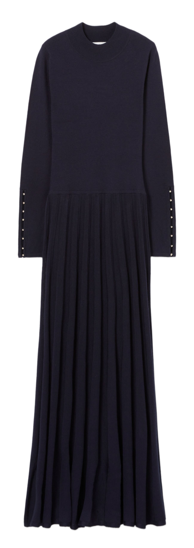 Robe longue unie en laine mélangée CLAUDIE PIERLOT Bleu