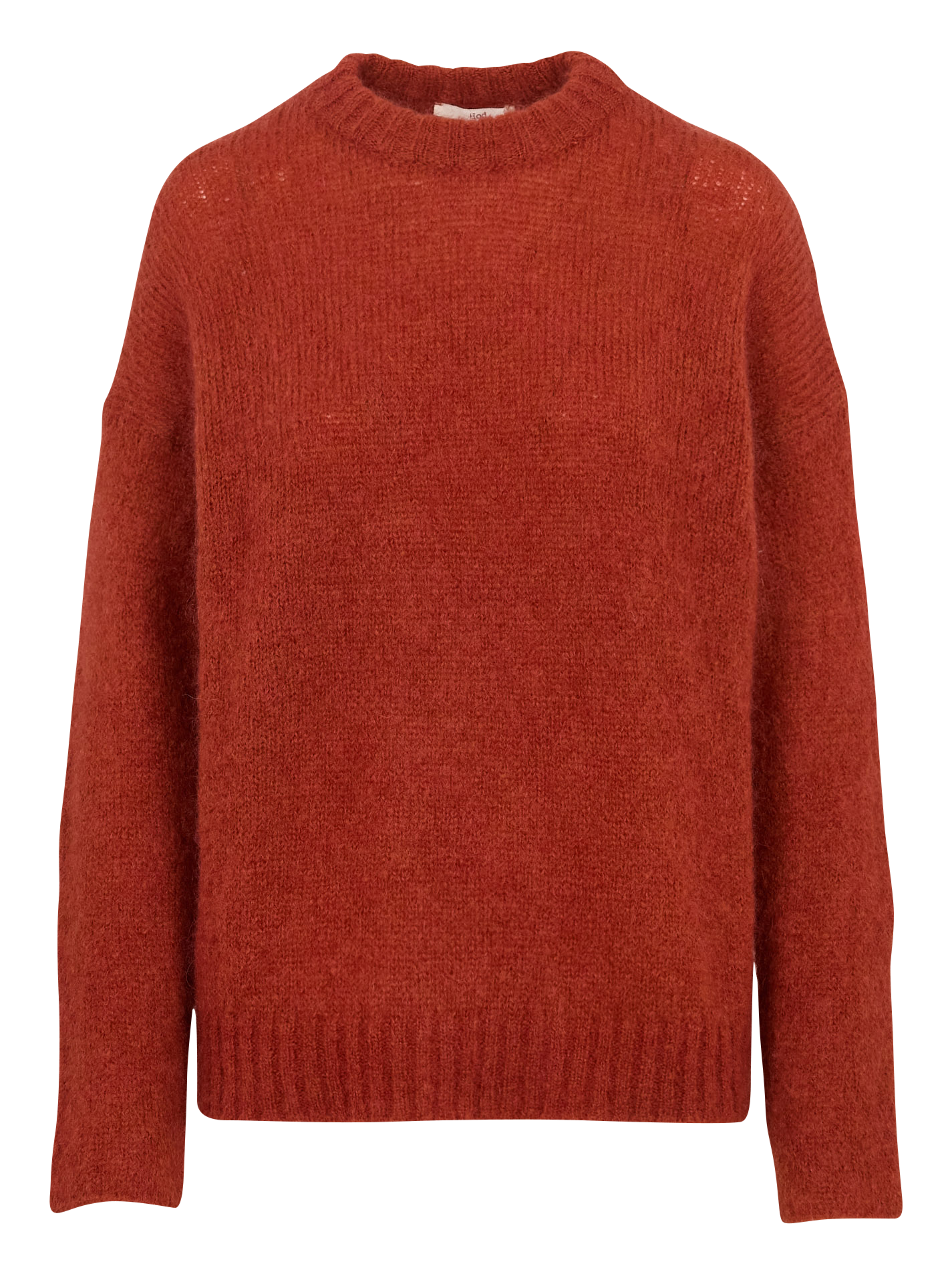 Loose-fit round-neck mohair-blend sweater HOD PARIS Red
