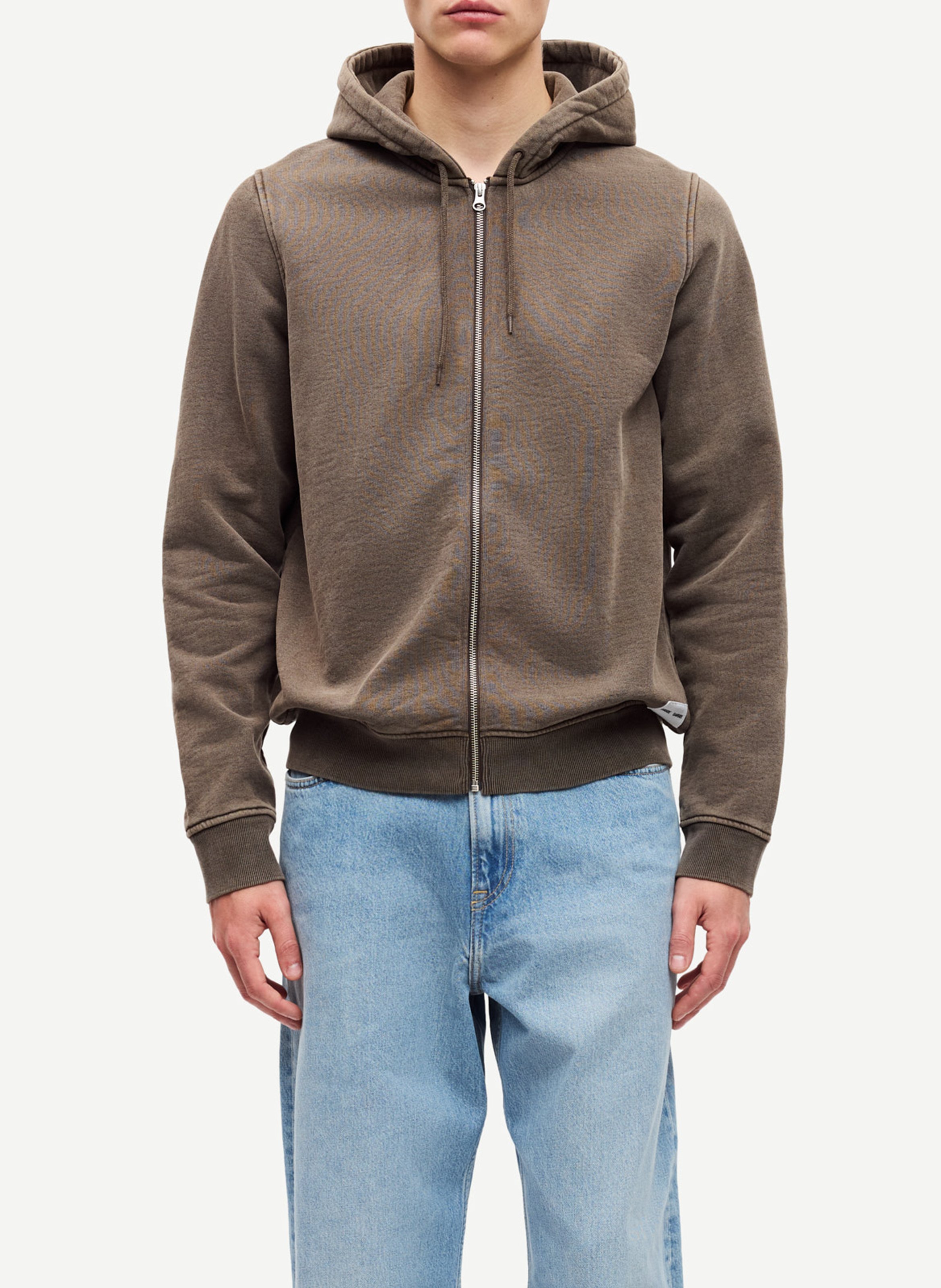 Sweat col rond en coton bio mélangé SAMSOE SAMSOE Marron