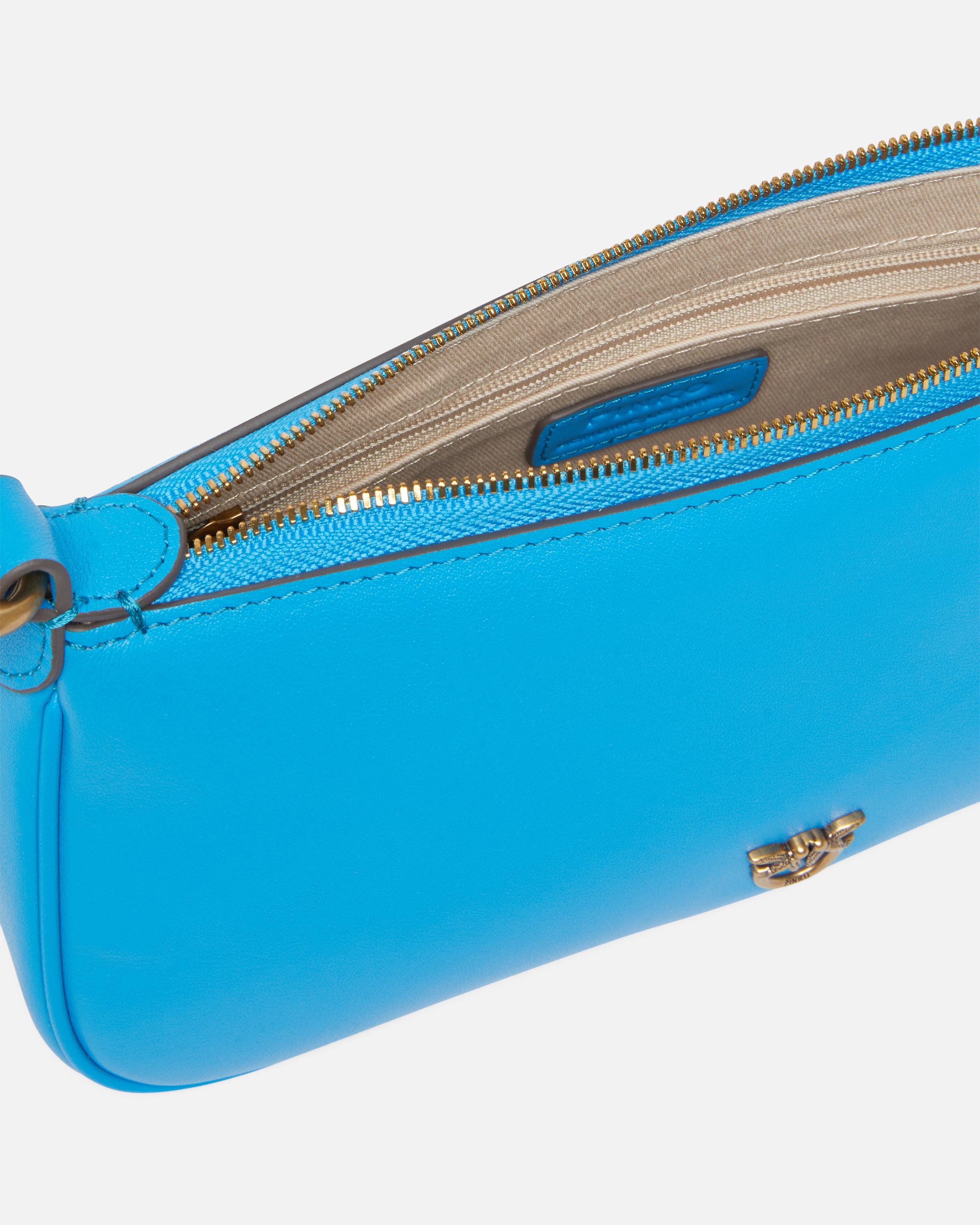 Mini leather half-moon baguette shoulder bag PINKO Multicolored