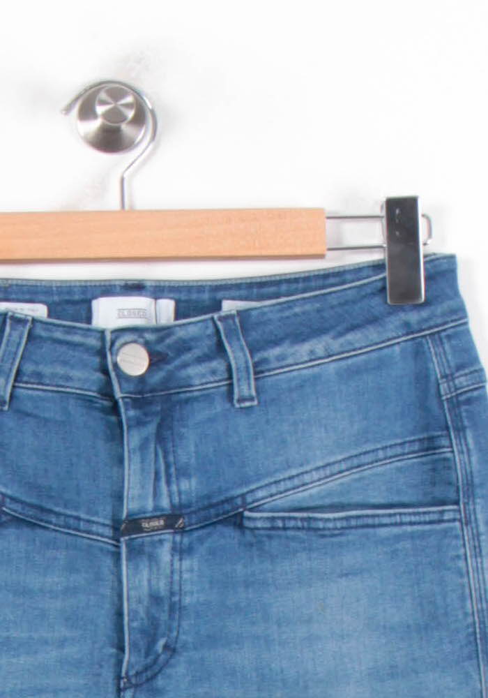 Cropped slim jeans with studs CLOSED - Seconde Main Blue