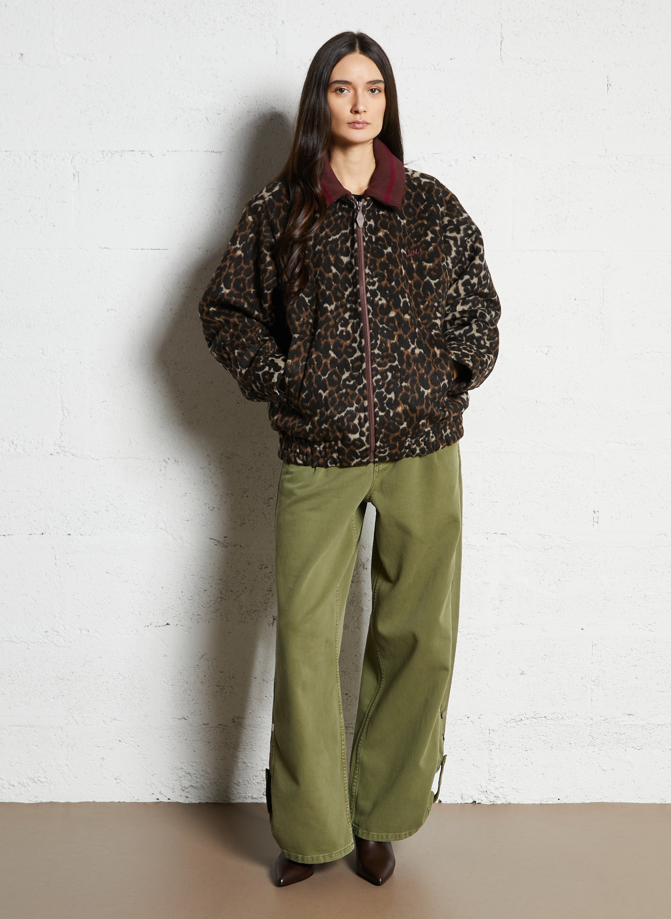 Veste col classique imprimé léopard DAMSON MADDER Multicolore