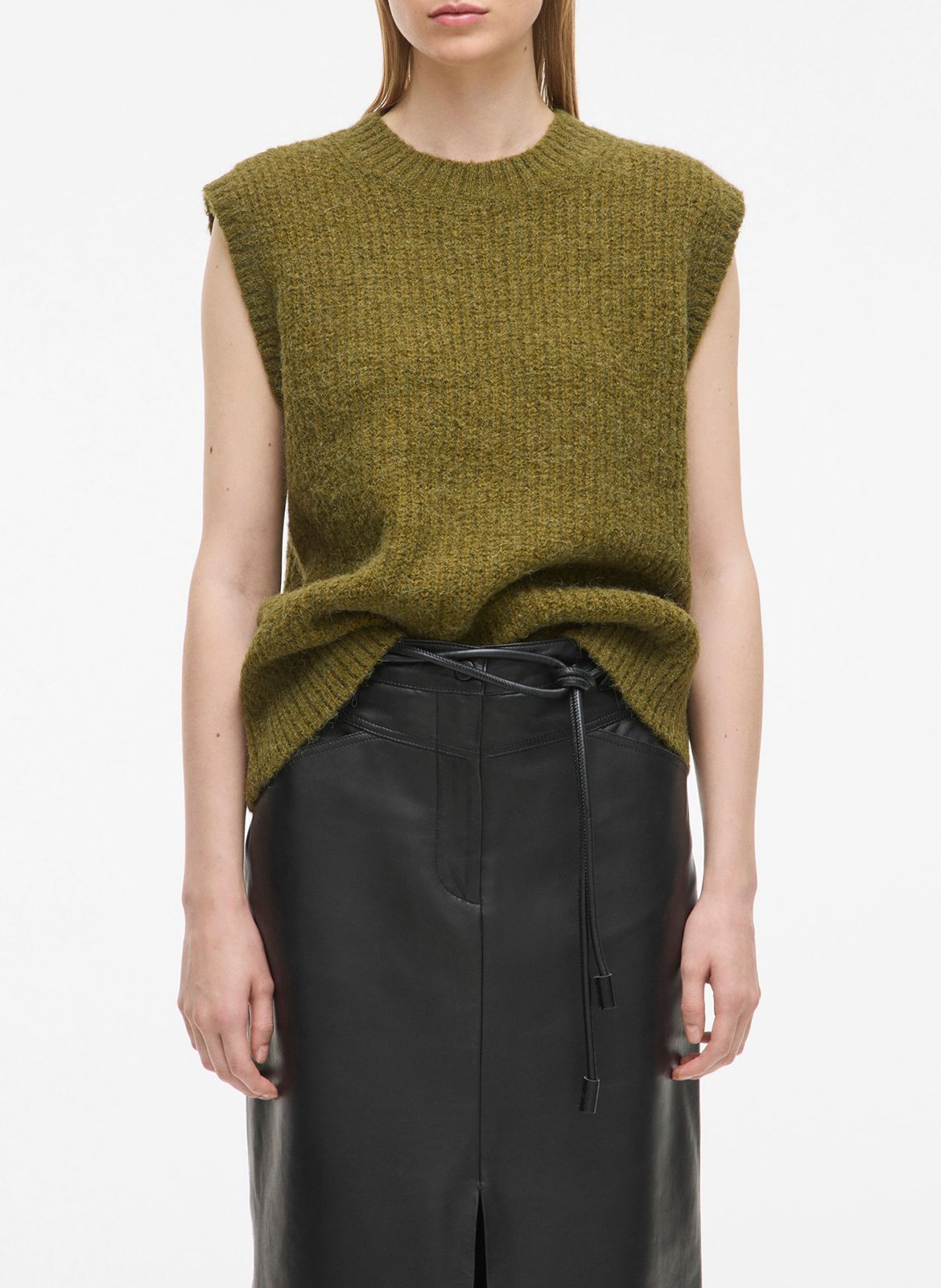 Pull droit col rond en alpaga mélangé ROUGE EDIT Vert