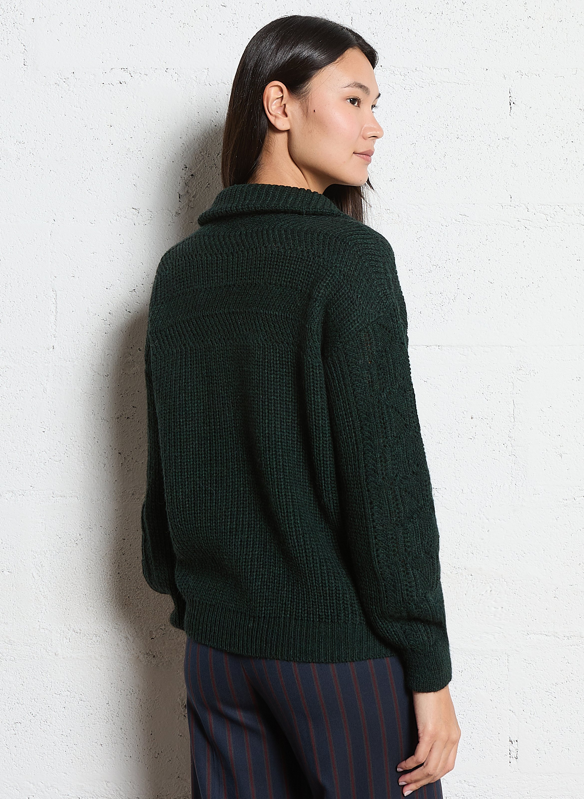 Pull oversize col camionneur  I CODE Vert