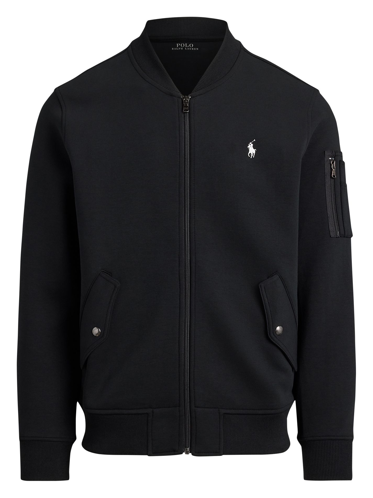 Round-neck cotton-blend jacket POLO RALPH LAUREN Black