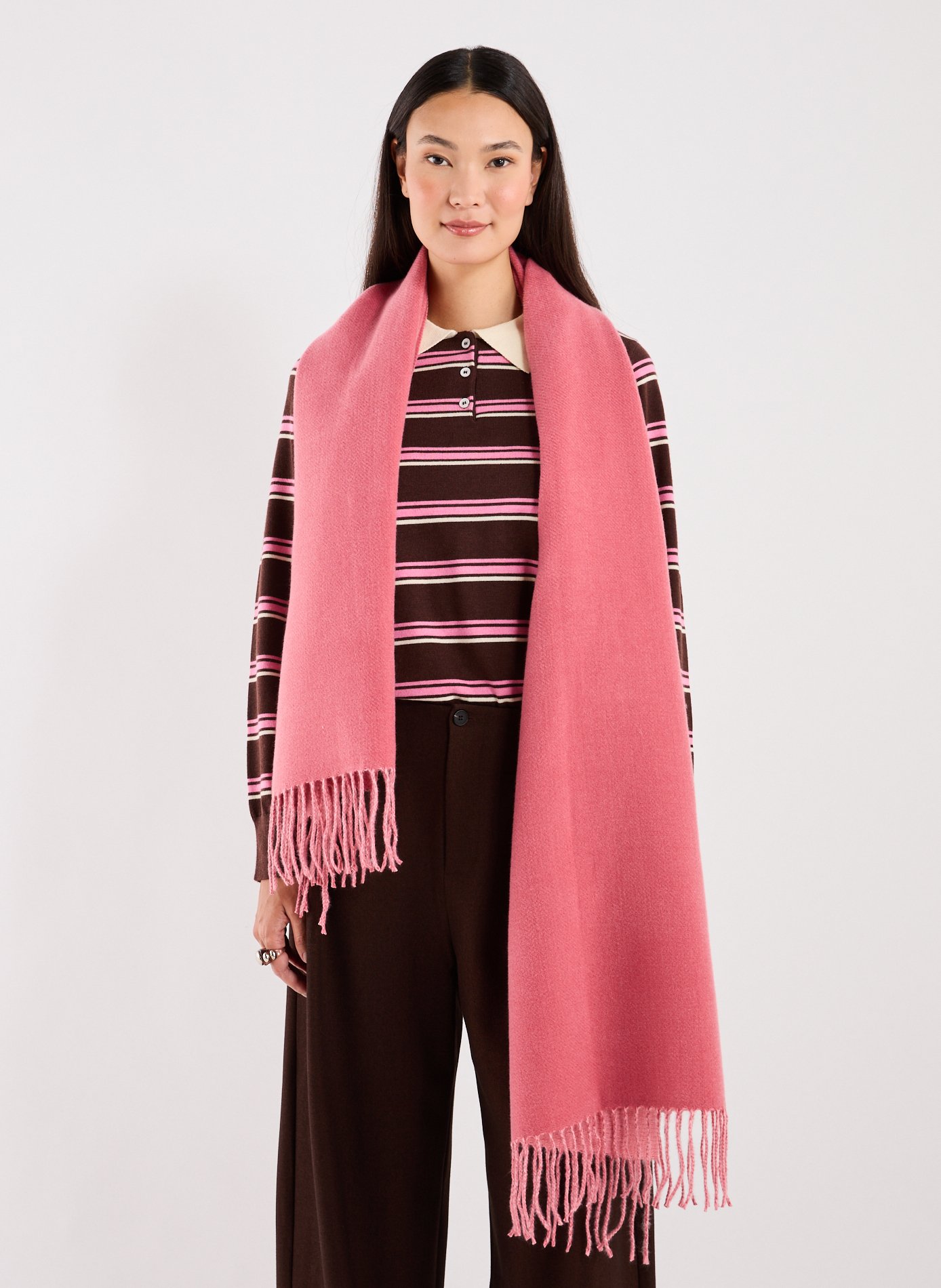 Zachte tweekleurige sjaal AU PRINTEMPS PARIS Roze