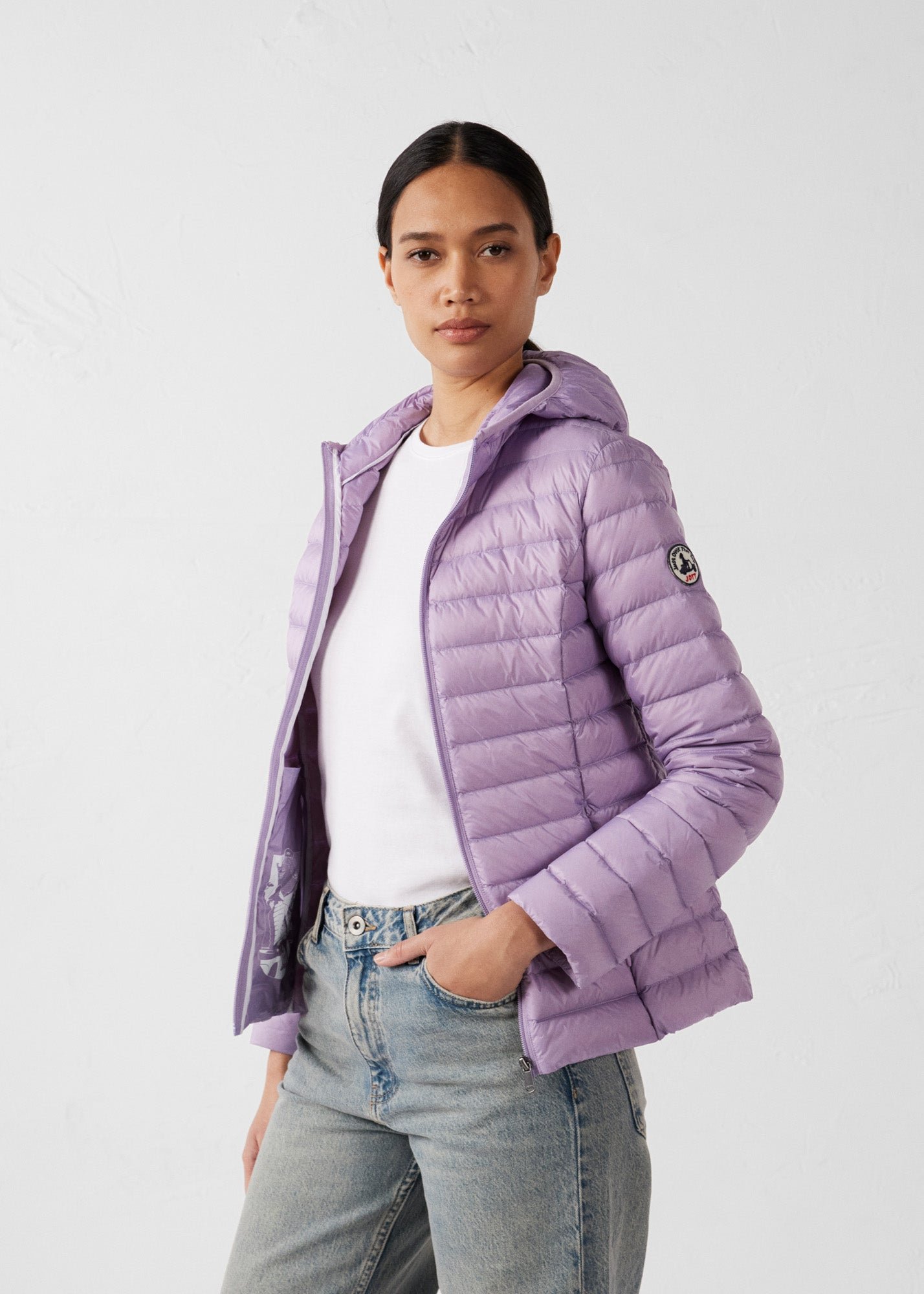 Lightweight hooded puffer jacket Cloe JOTT Pink