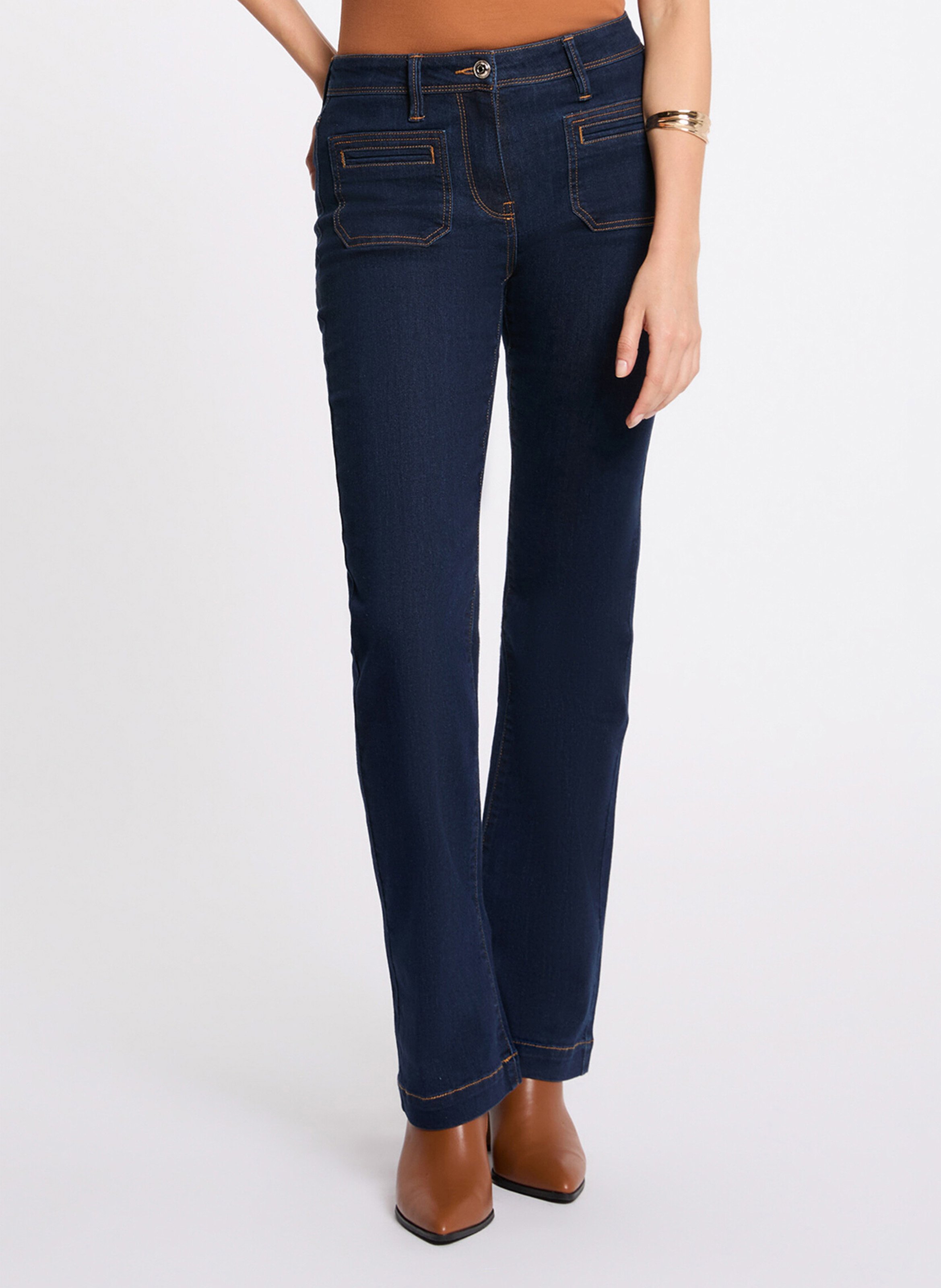 Jean brut bootcut taille mi-haute MORGAN Bleu