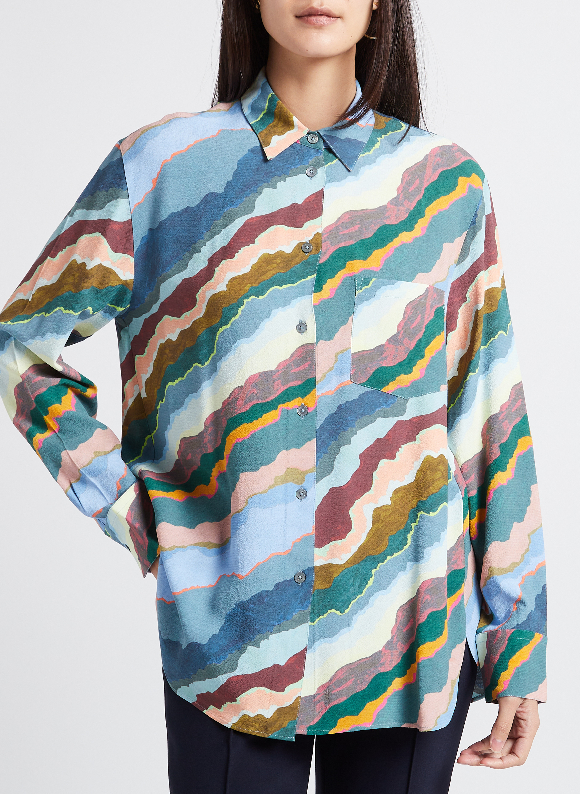 Chemise col classique droite imprimée PAUL SMITH Multicolore