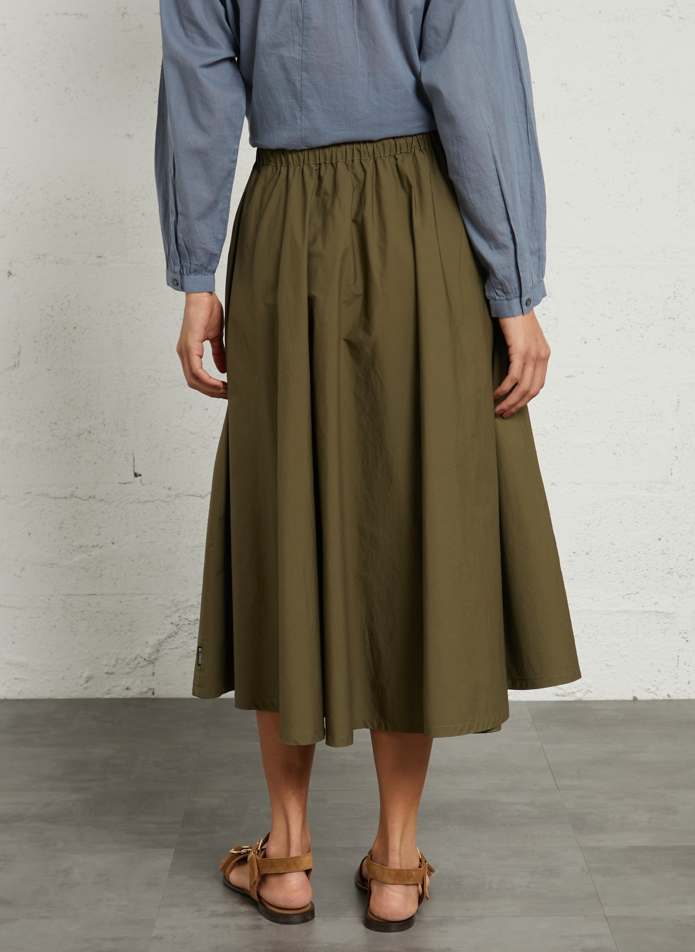 Cotton midi skirt LE TEMPS DES CERISES Green