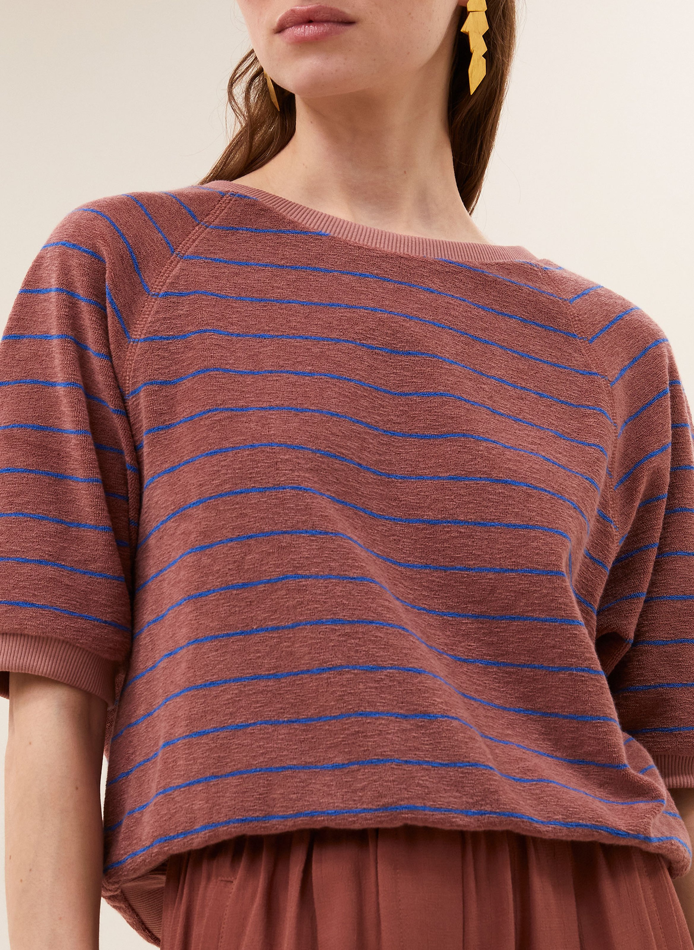 T-shirt met ronde hals - biologische katoenblend BY BAR Roze