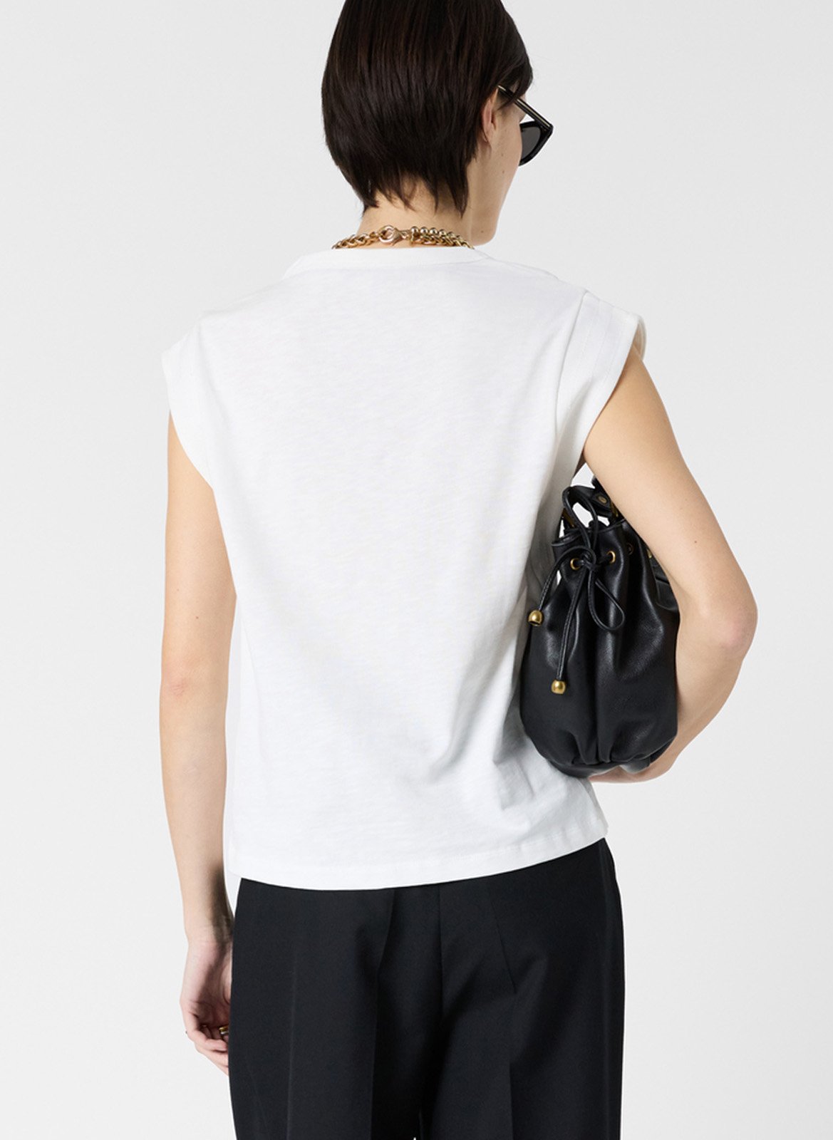 Tailliertes Baumwoll-T-Shirt mit Rundhalsausschnitt GERARD DAREL Weiss