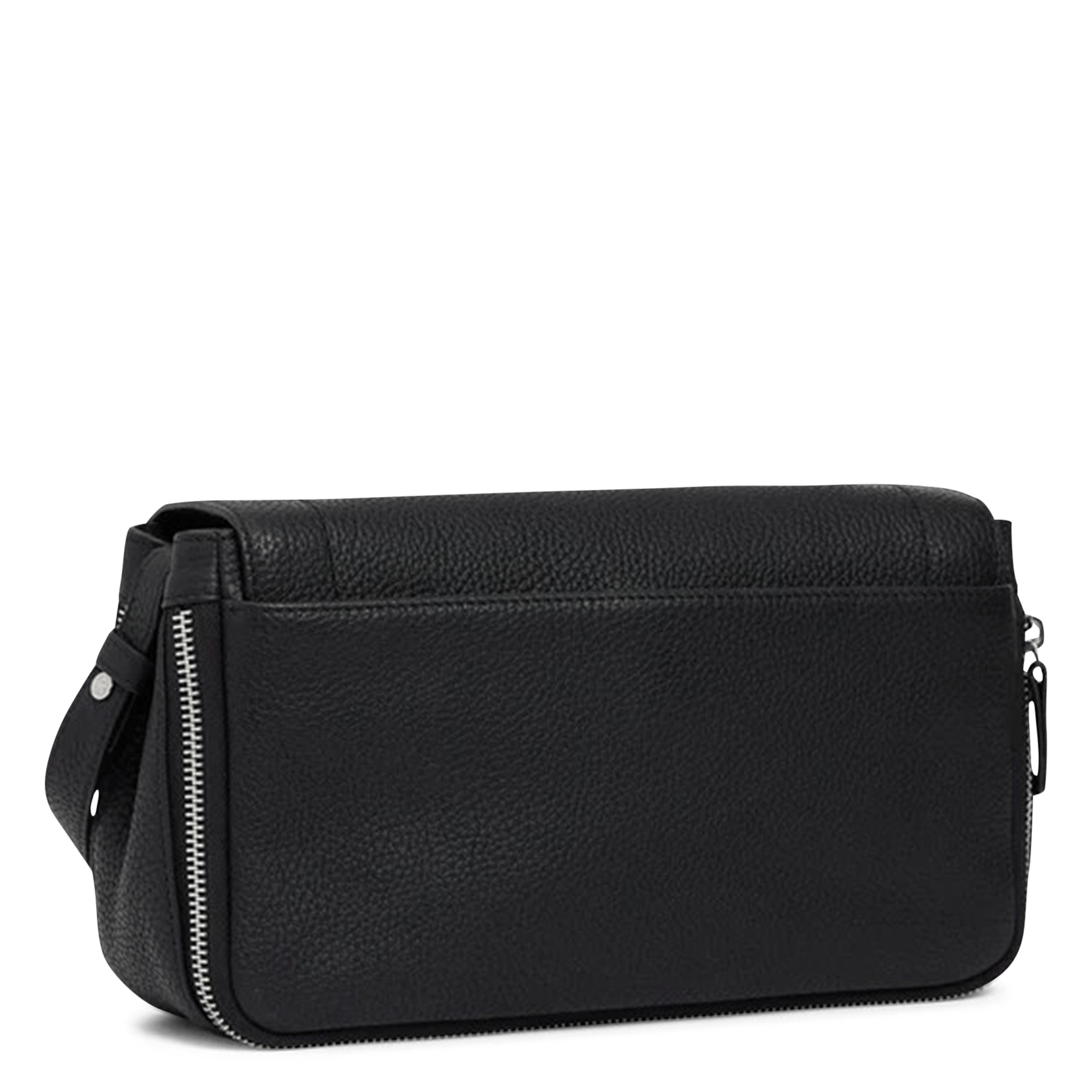 Leren schoudertas Zwart