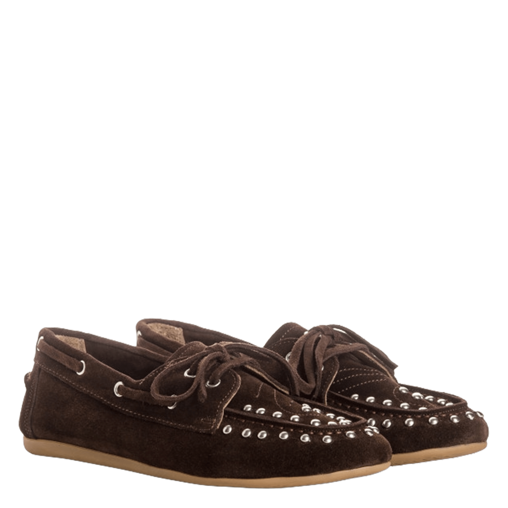 Soft leather deck shoes REQINS Brown