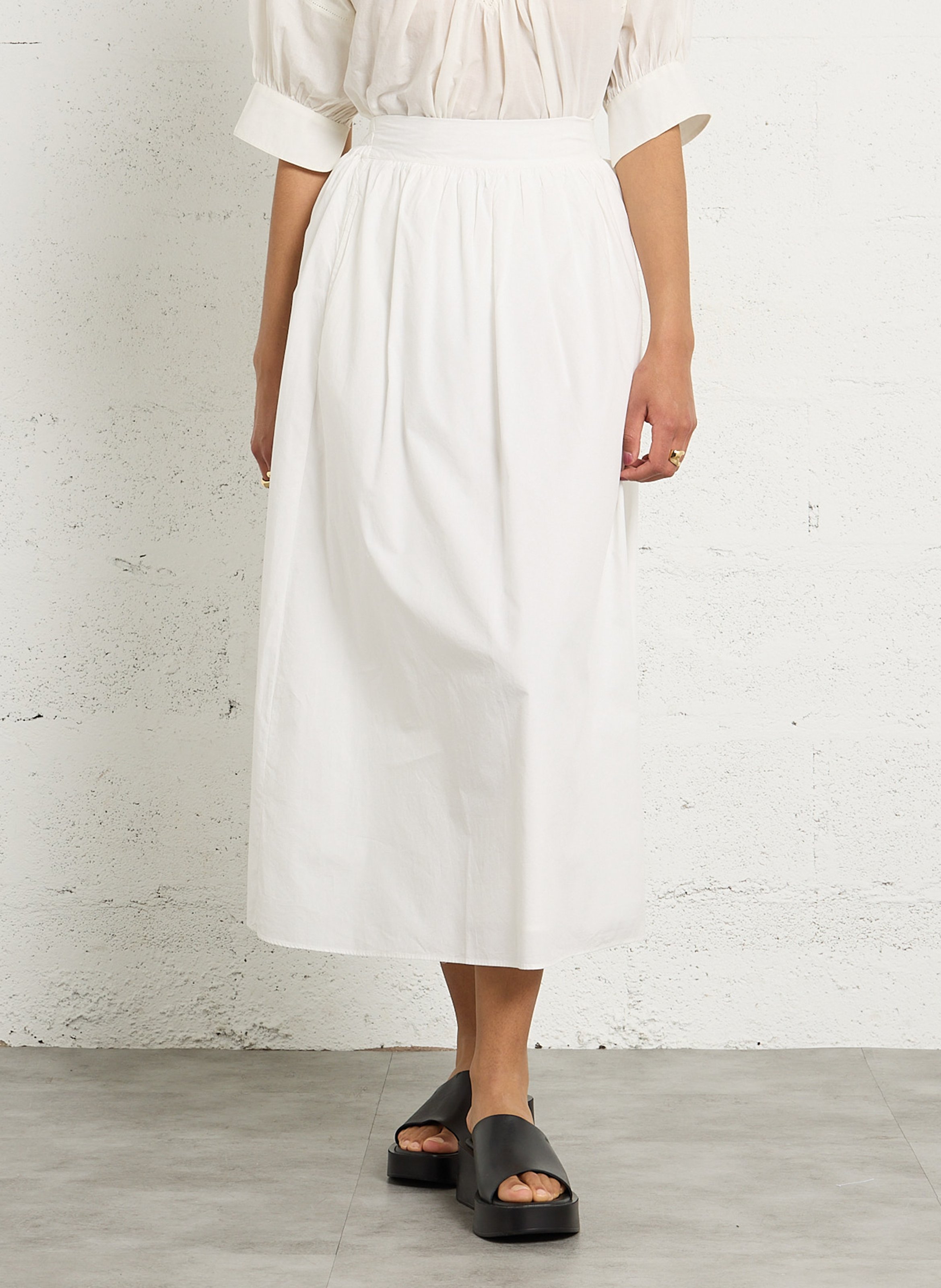 Jupe midi évasée en coton BELLEPIECE