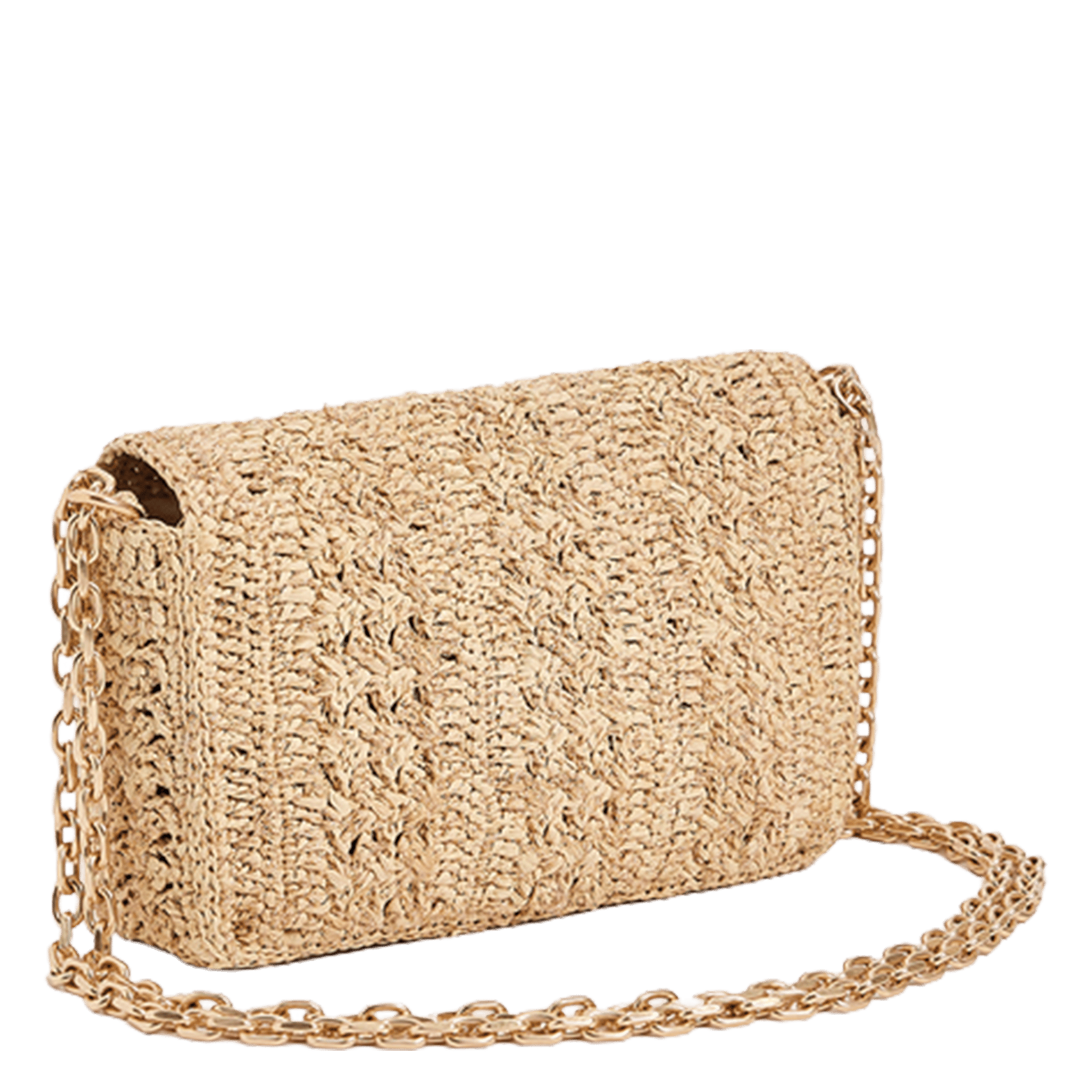 Umhängetasche aus Bast mit Umschlag VANESSA BRUNO Beige