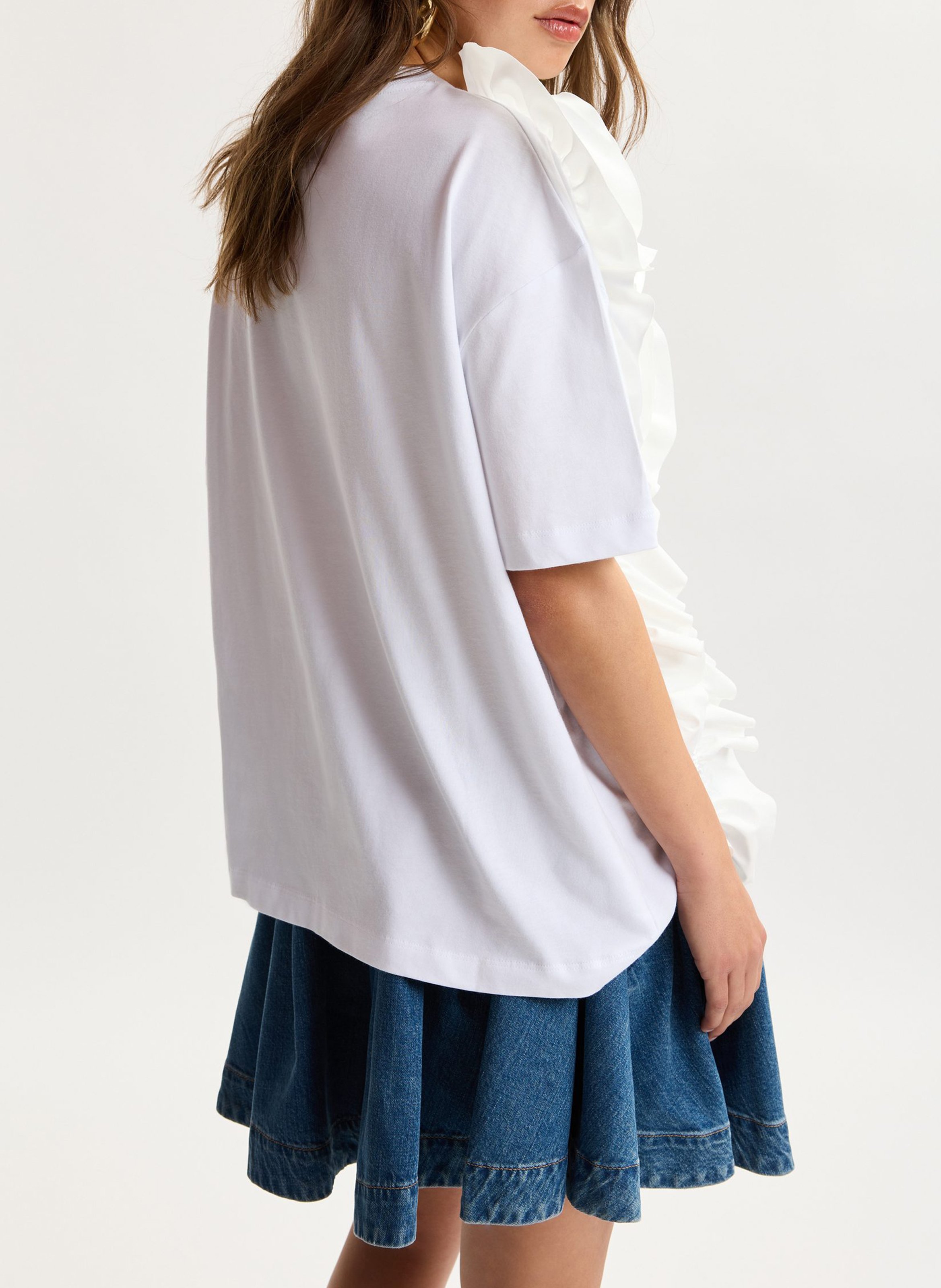 Top de mangas cortas con volantes ESSENTIEL ANTWERP Blanco