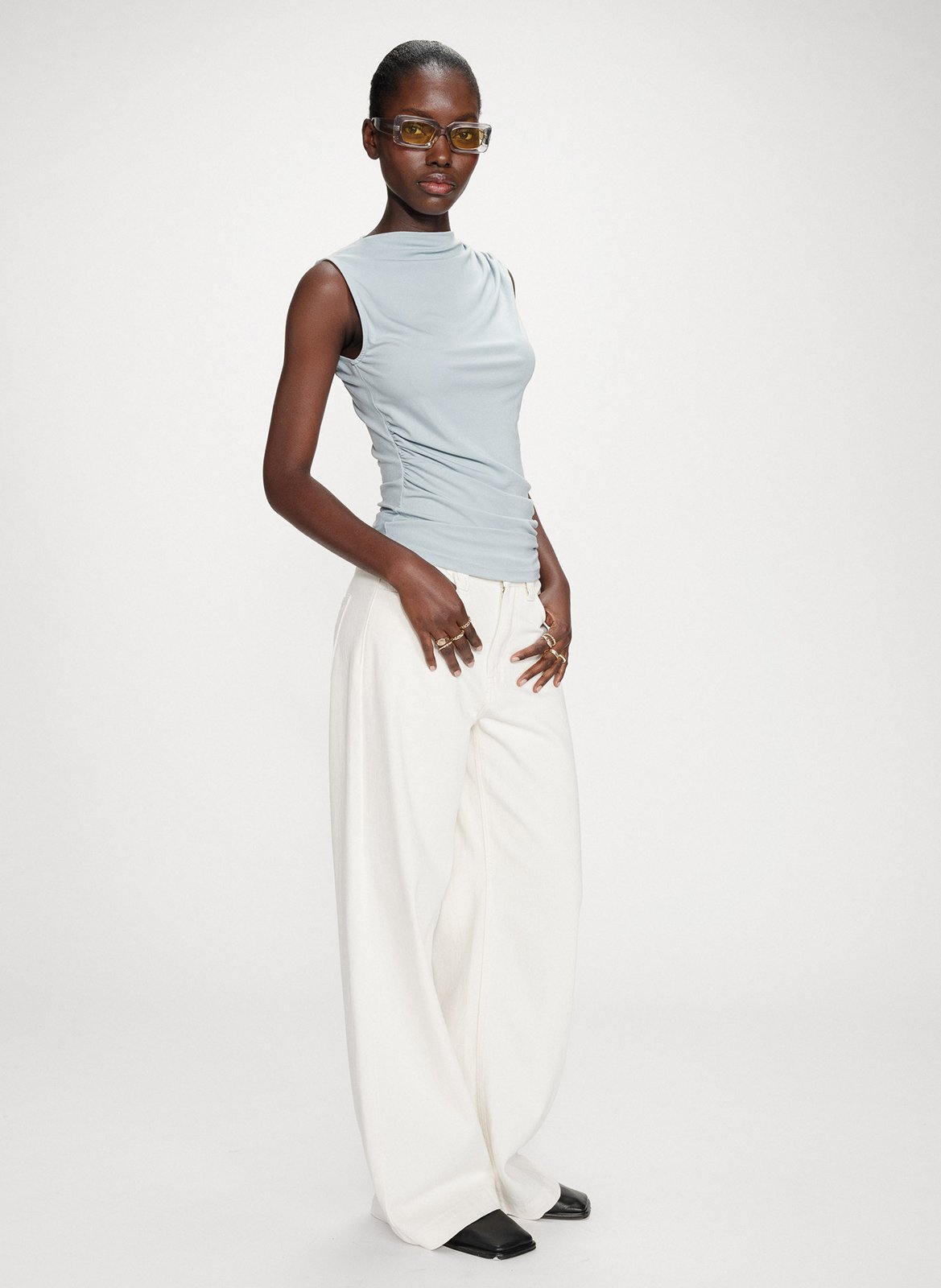 Top col montant  GRACE ET MILA Bleu