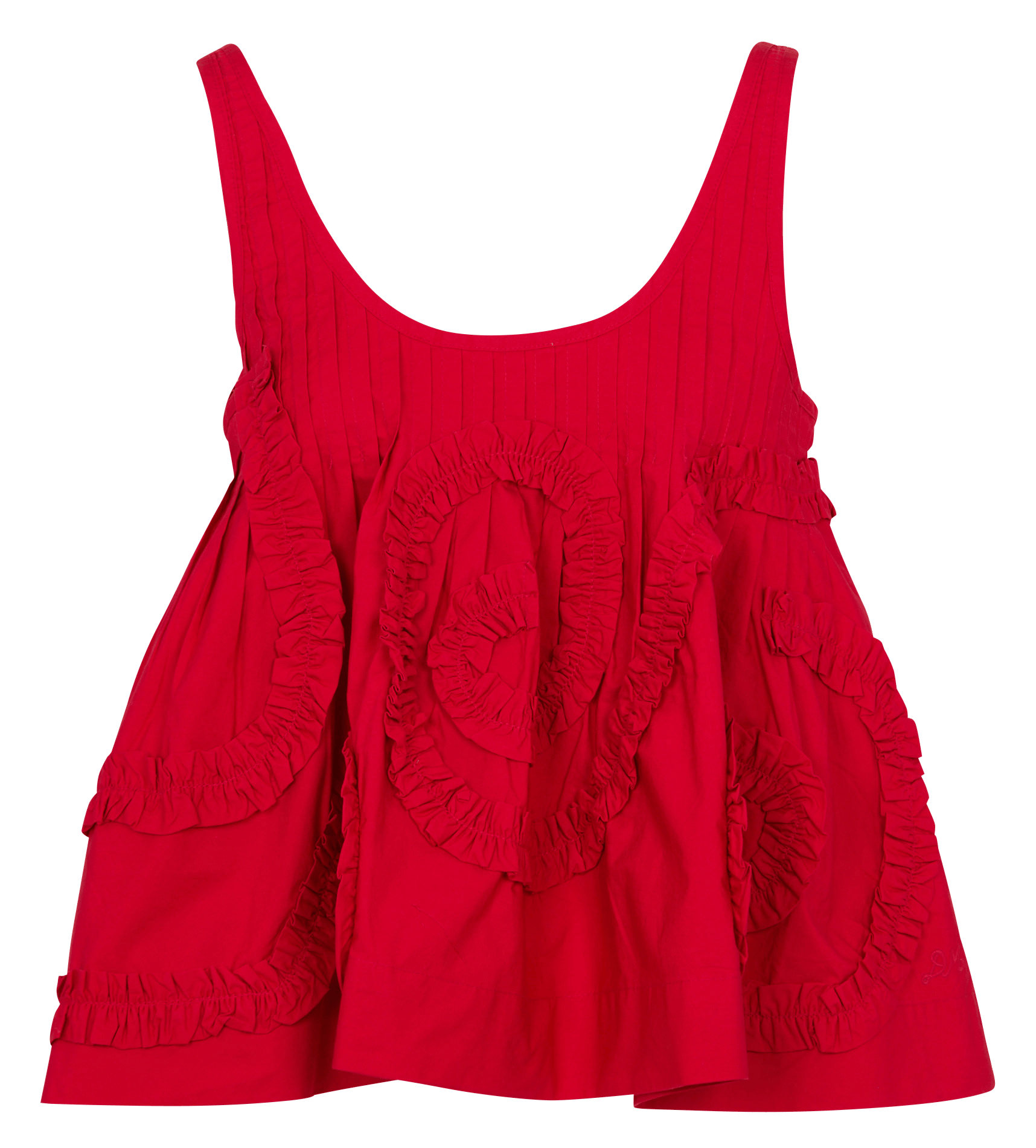 Ärmelloses Bio-Baumwoll-Plissee-Top DAMSON MADDER Rot