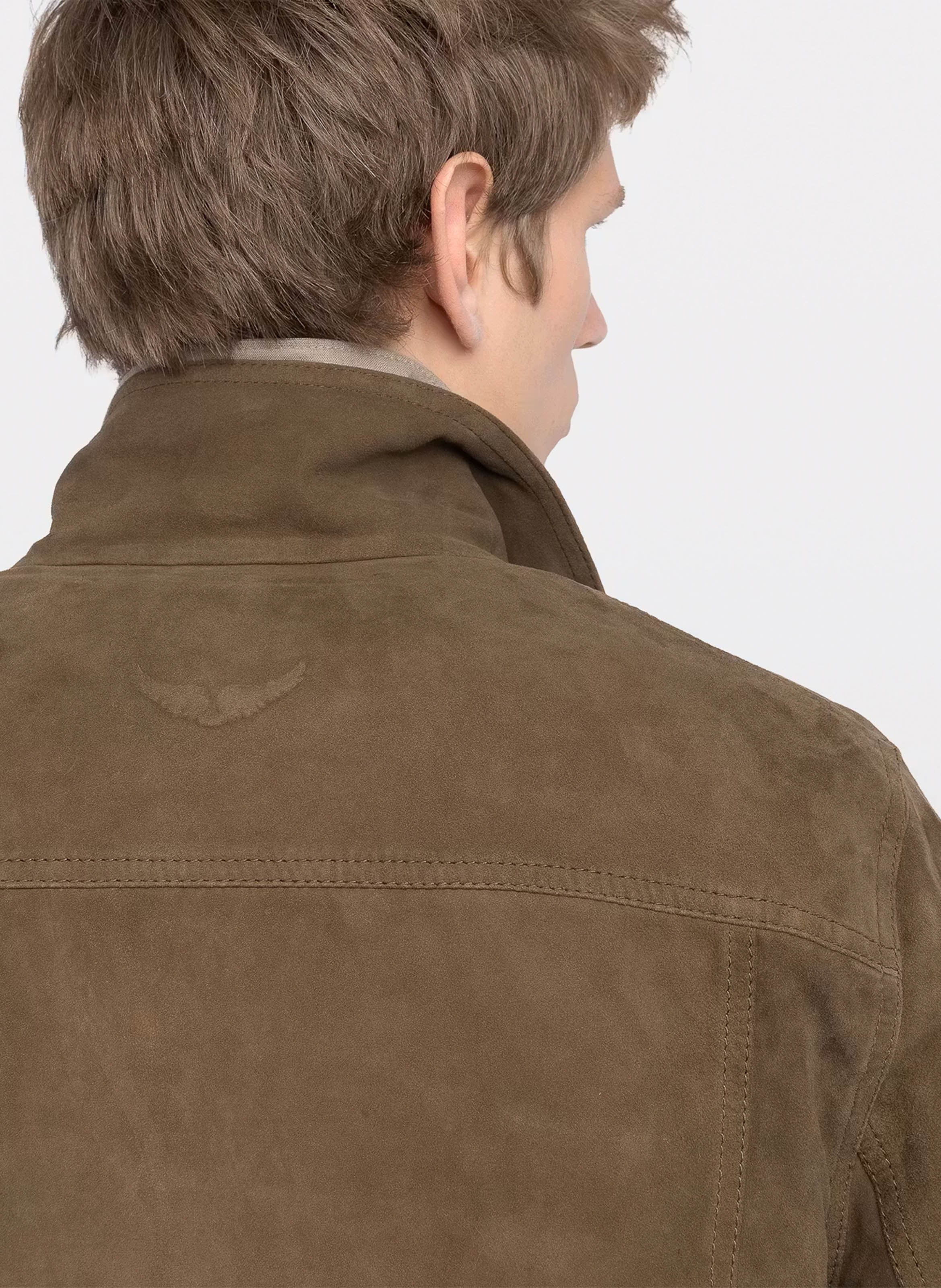 Veste droite boutonnée en suède ZADIG&VOLTAIRE Vert