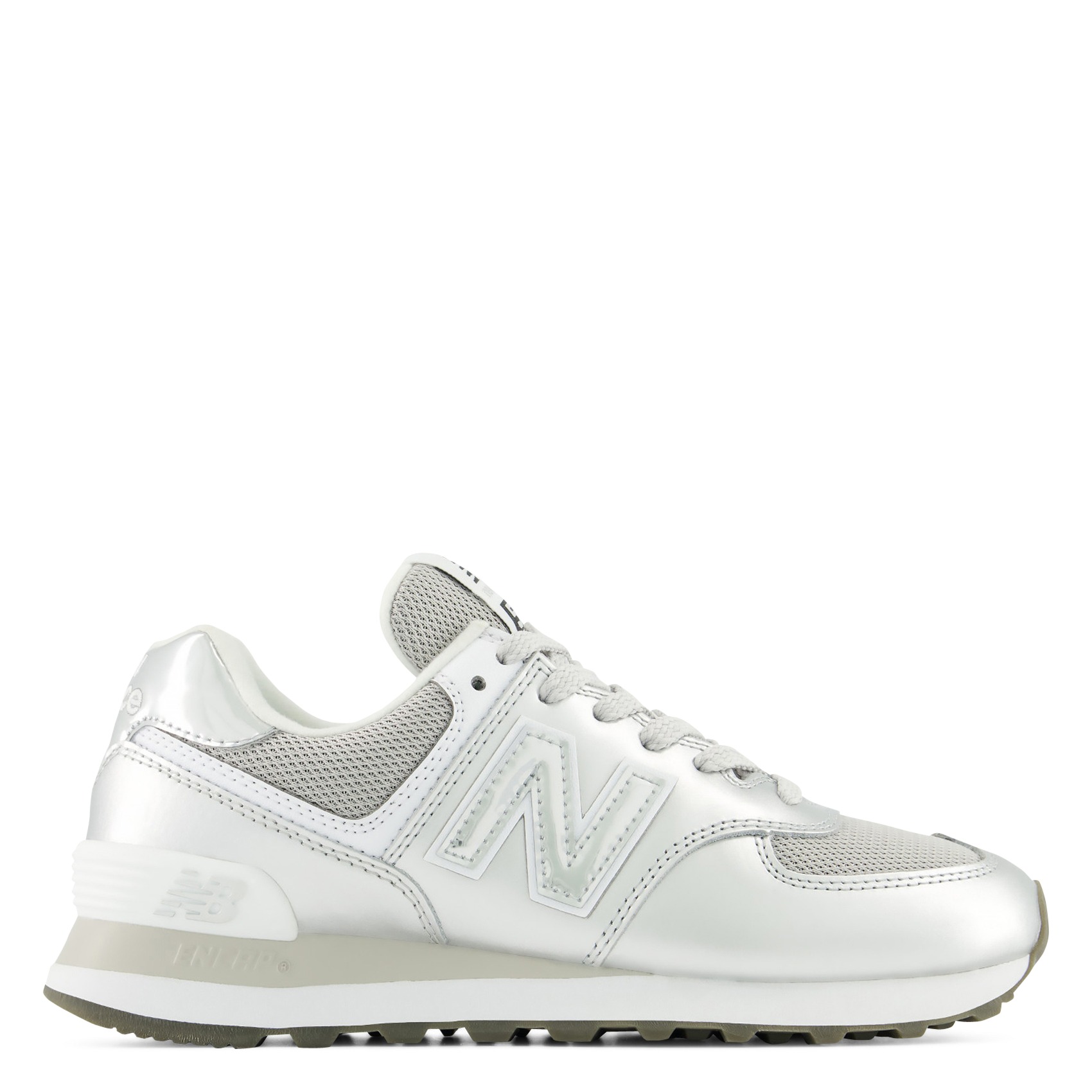Baskets basses en cuir mélangé NEW BALANCE Argent