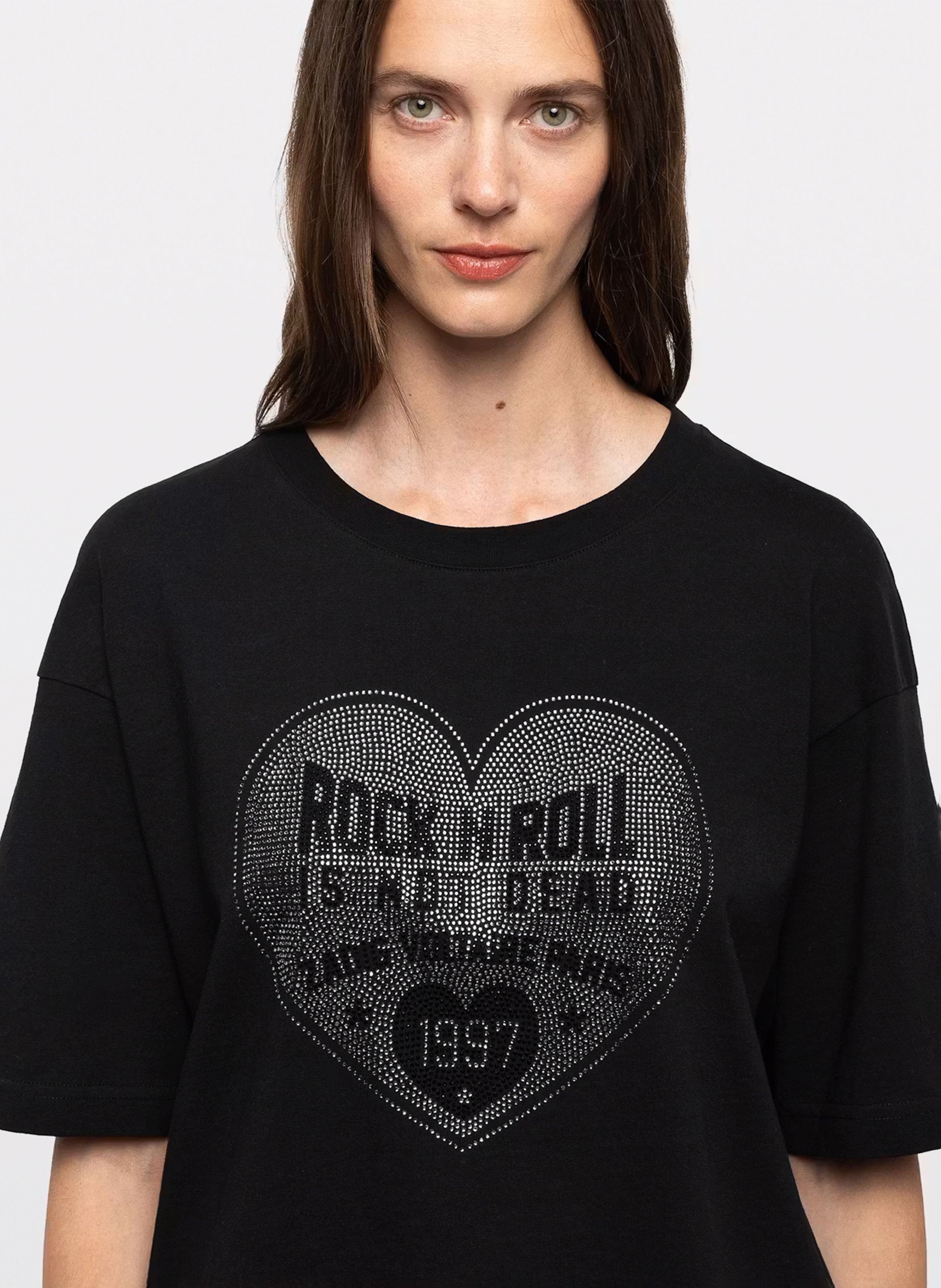 Gerade geschnittenes T-Shirt aus Baumwolle ZADIG&VOLTAIRE Schwarz