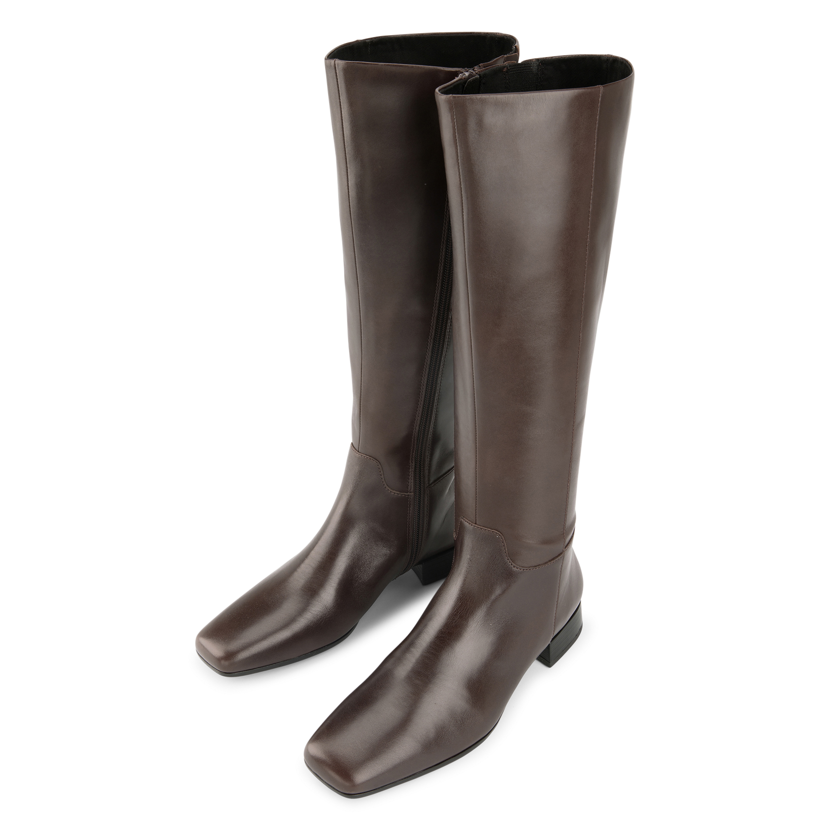 Bottes hautes à bout carré en cuir | Marron VAGABOND Femme
