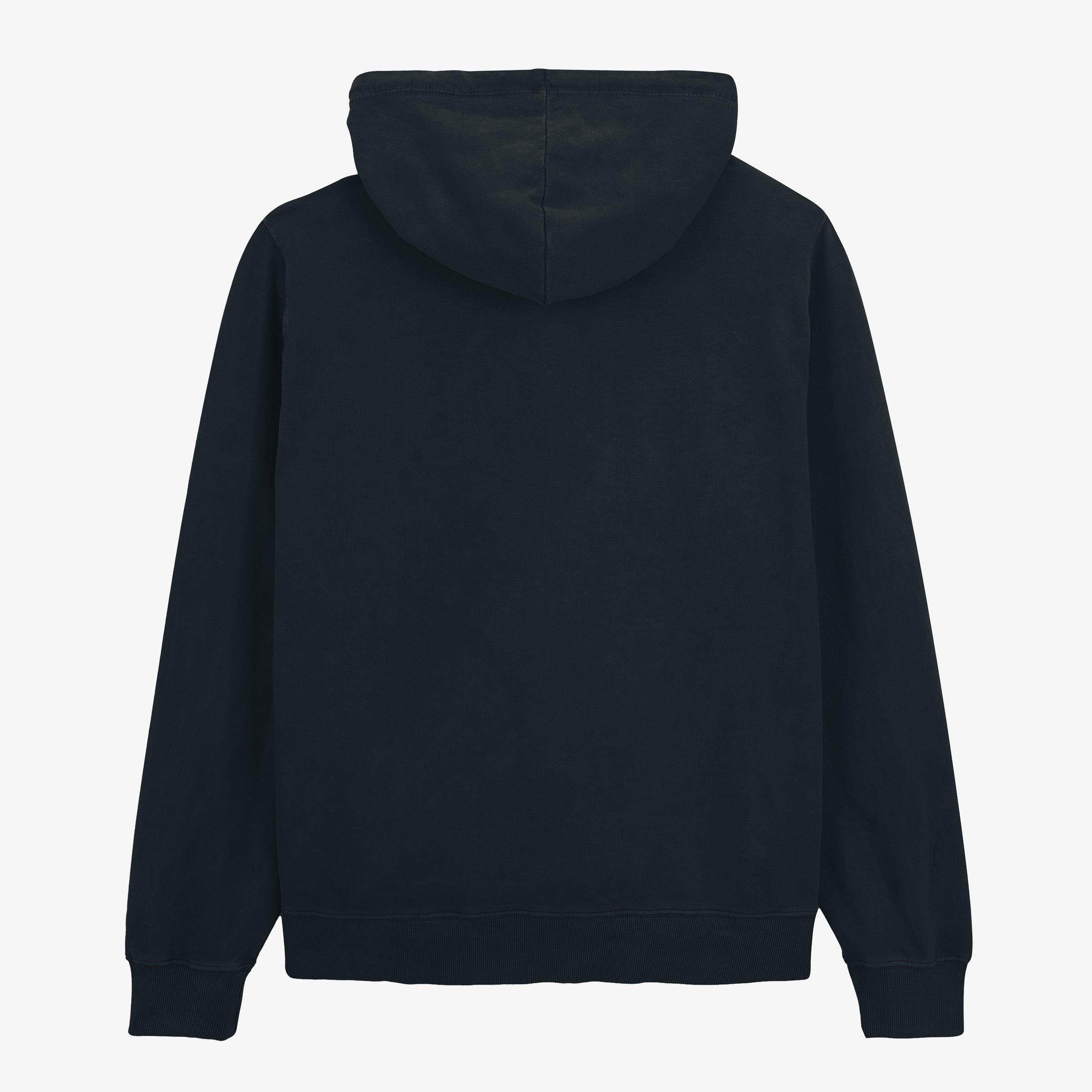 Sweat à capuche zippé teinture old en coton SERGE BLANCO Bleu