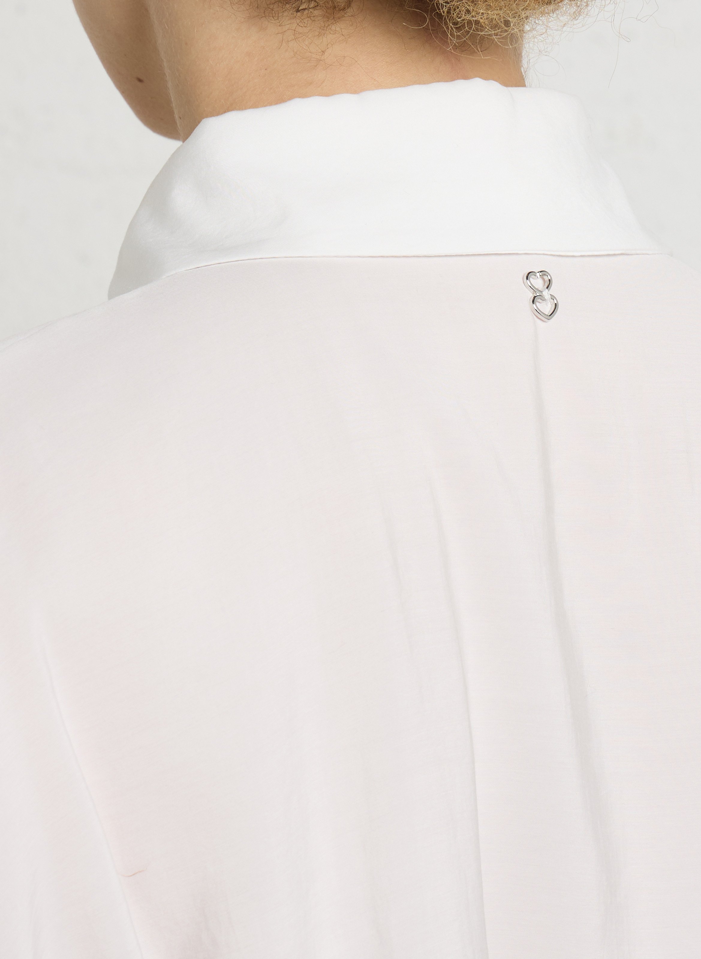 Loose-fit shirt with classic collar PLEASE White
