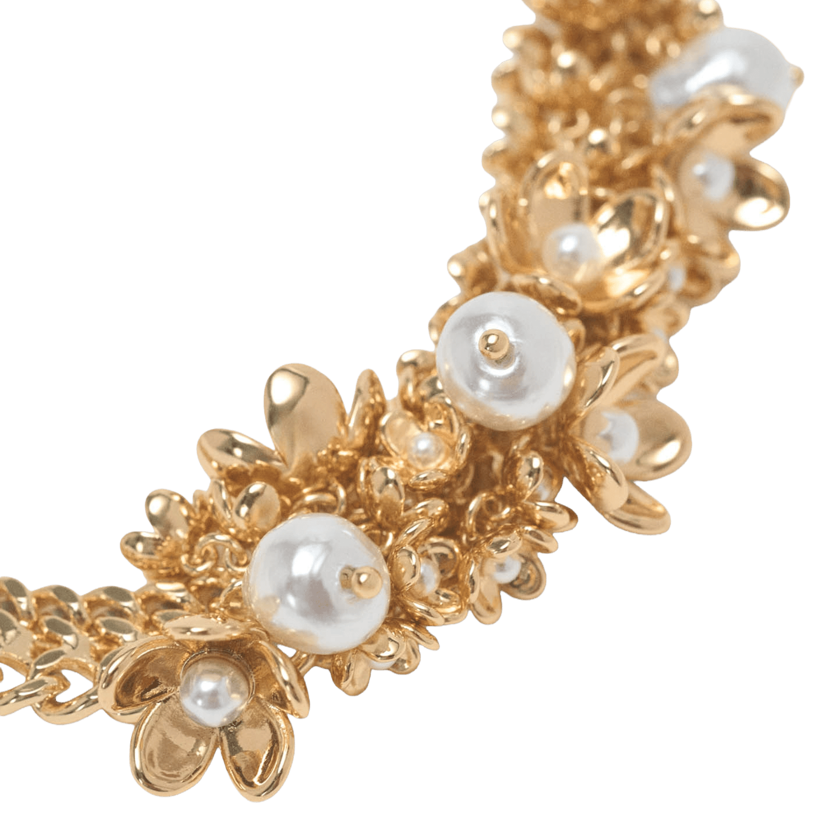 Ketting met parel bloemen MAJE Goudkleurig