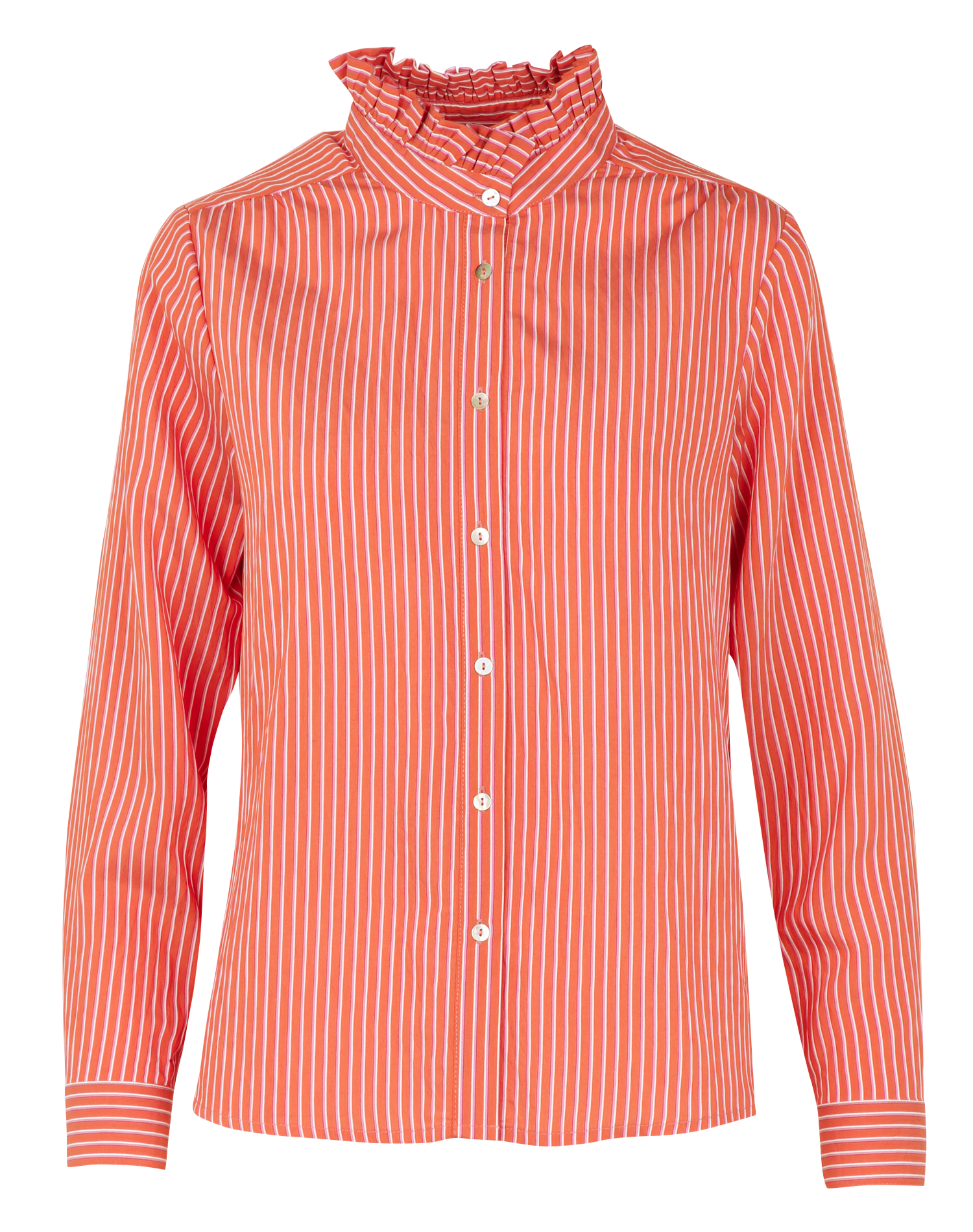 Bluse mit viktorianischem Kragen und Streifen MAISON 123 Rot