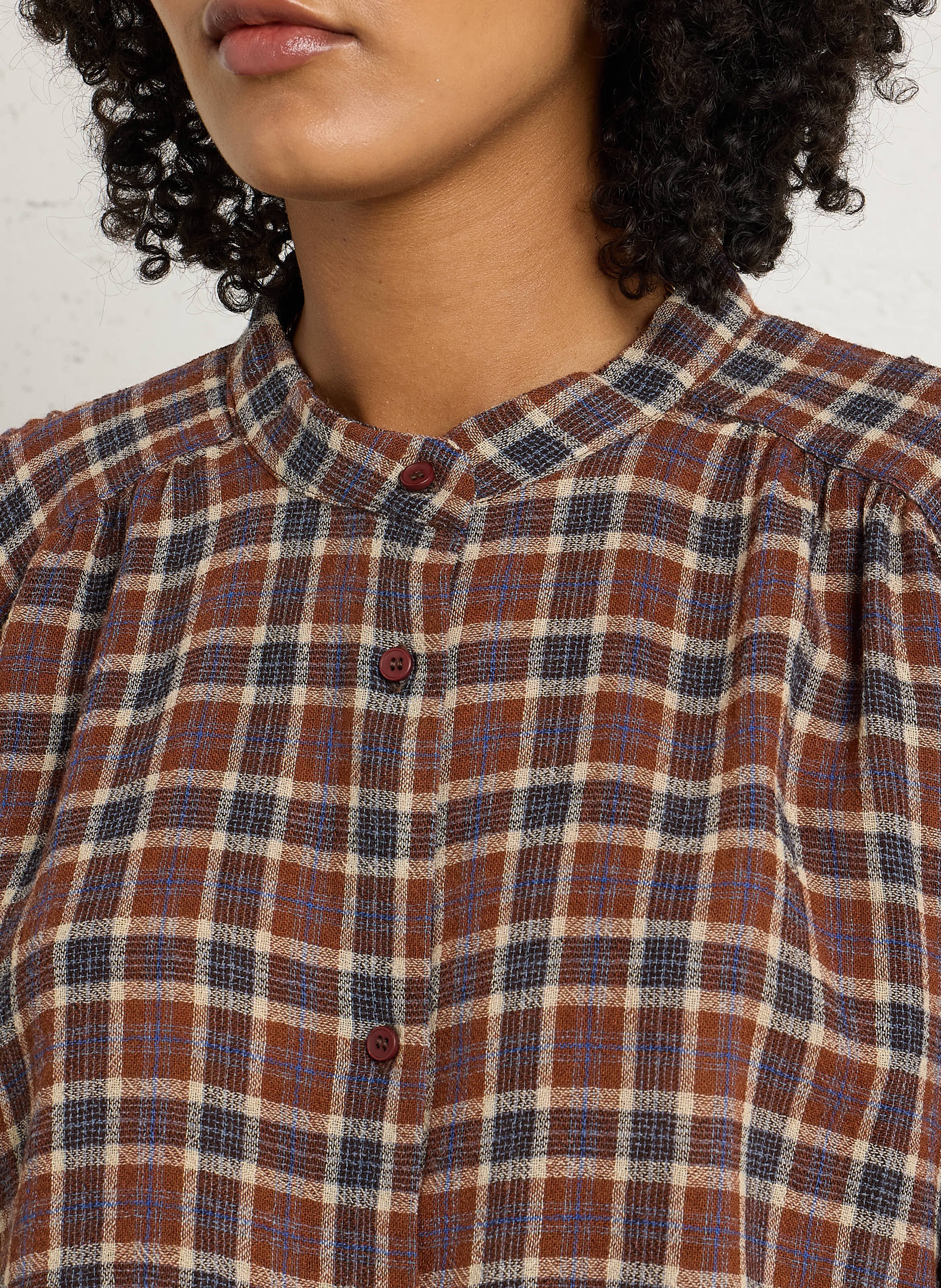Straight printed organic cotton round-neck blouse SACRECOEUR Multicolored