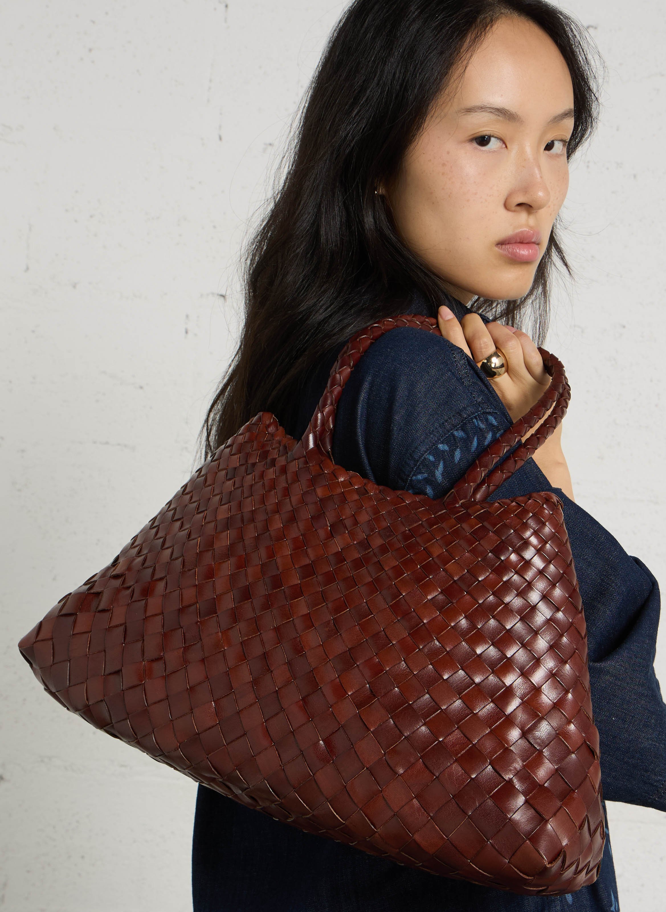 Gevlochten, leren mand DRAGON DIFFUSION Bruin