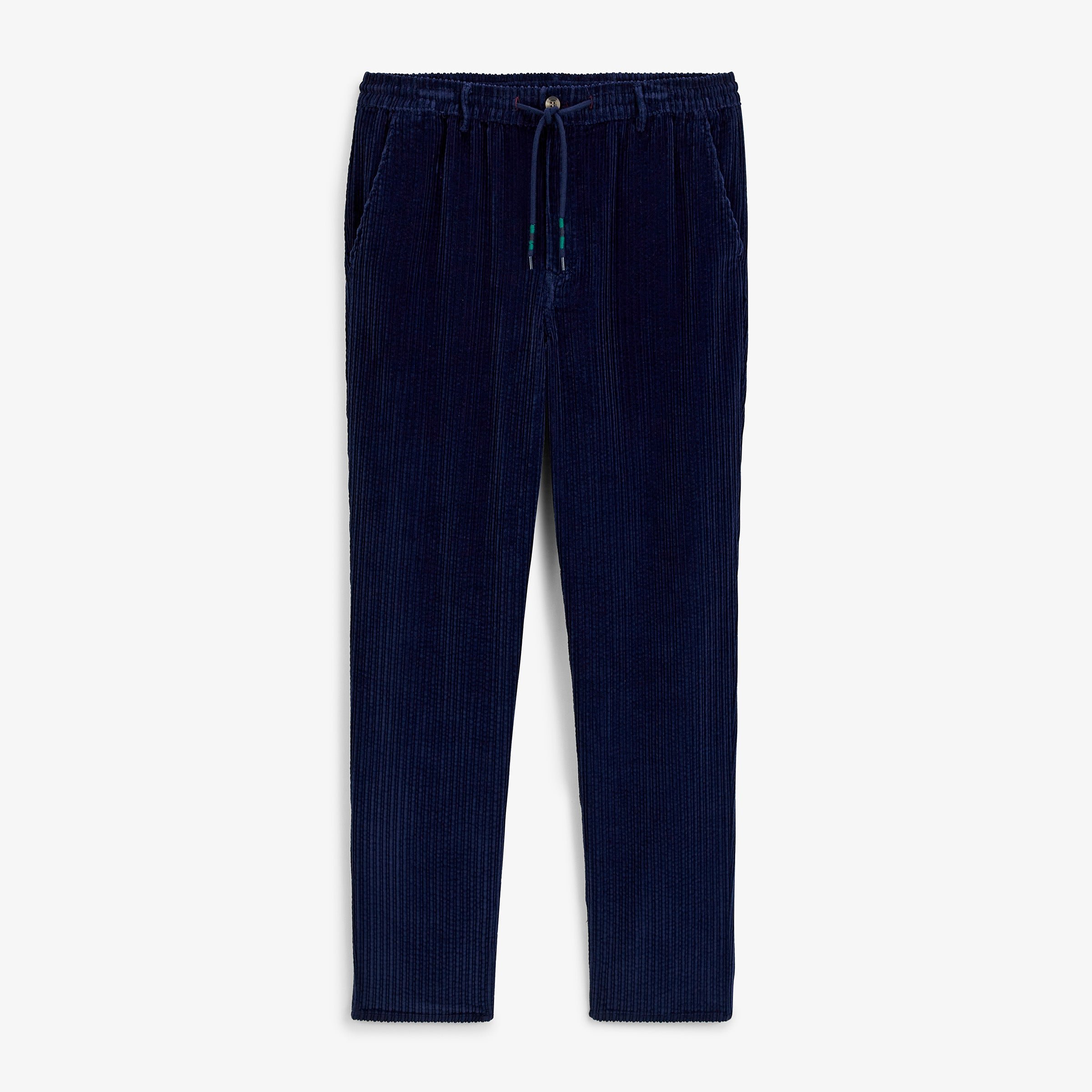 Navy blue stretch corduroy pants with elasticated waist SERGE BLANCO Blue