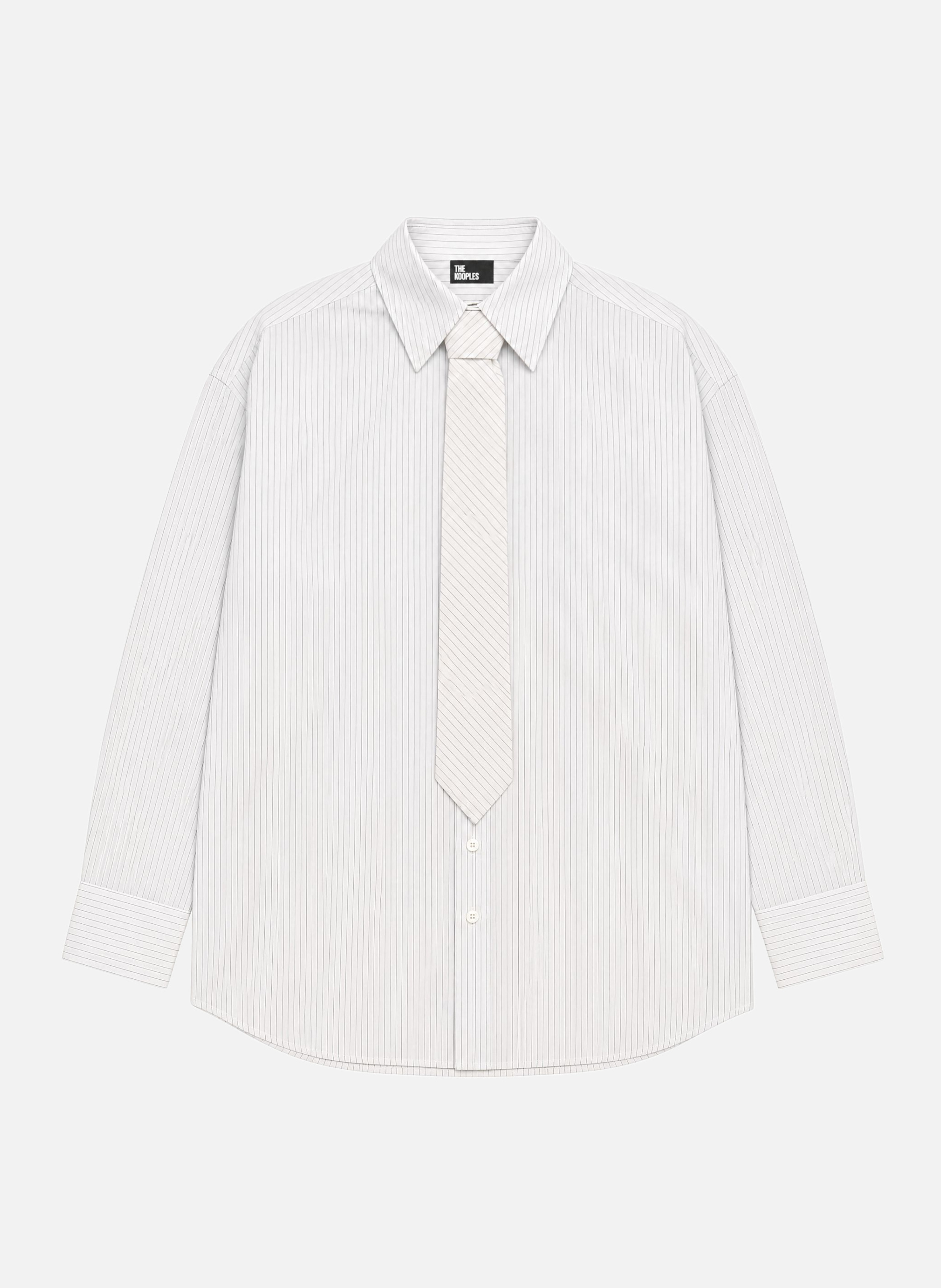 Striped cotton shirt with tie THE KOOPLES White
