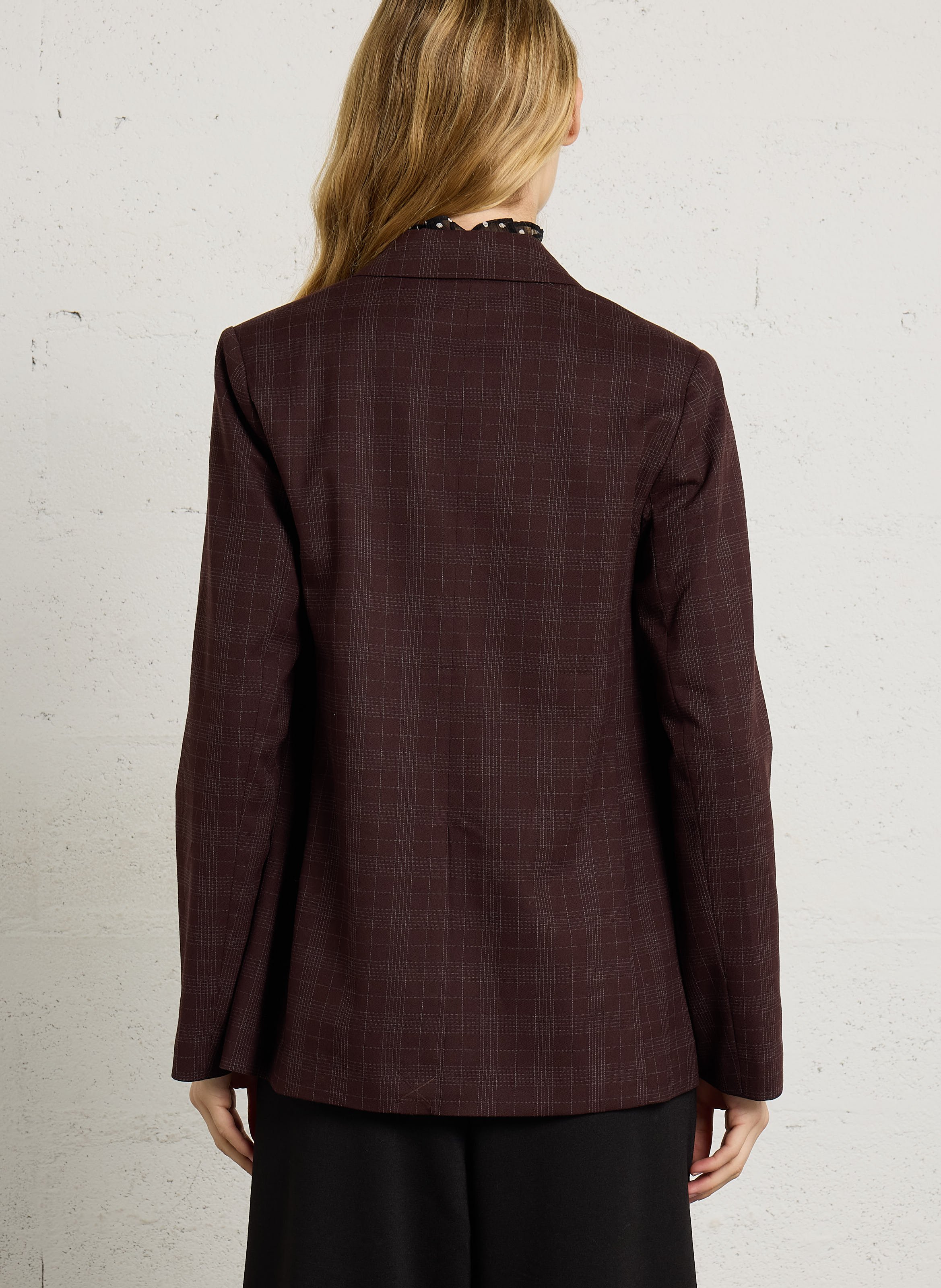 Veste tailleur droite à carreaux NICE THINGS Prune