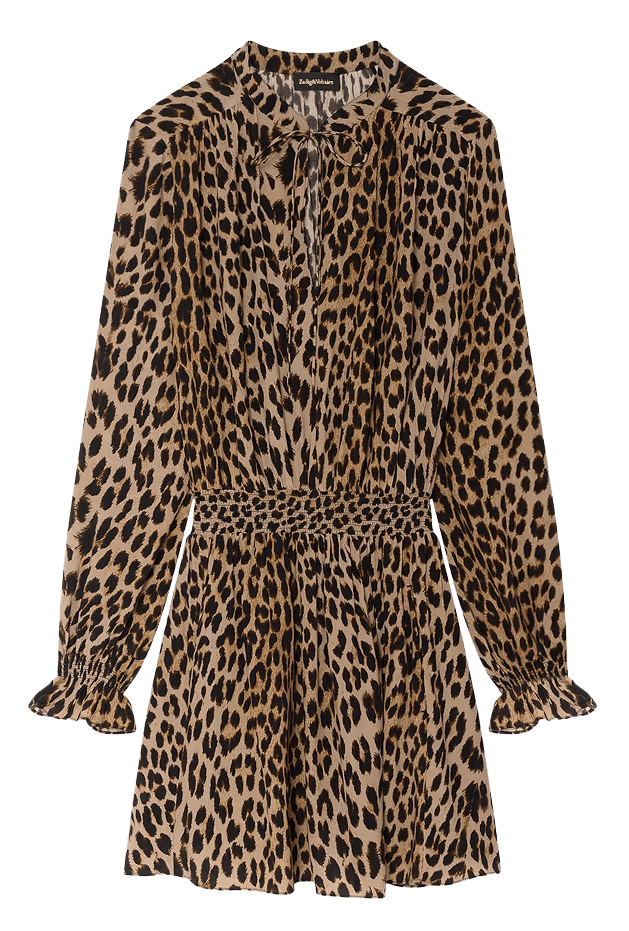 Short V-neck animal print dress ZADIG&VOLTAIRE Beige