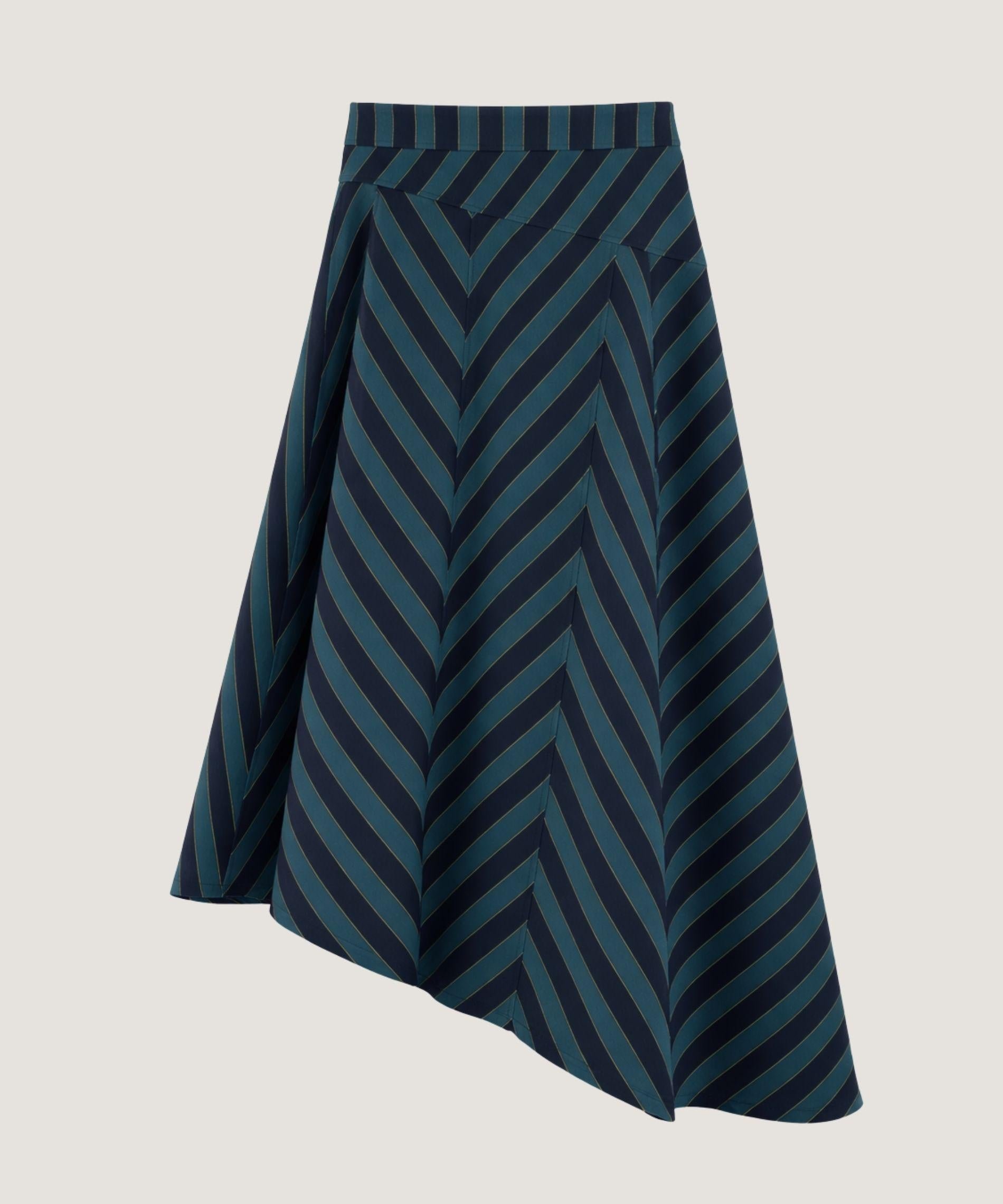Asymmetrical long skirt in printed canvas RODIER Blue