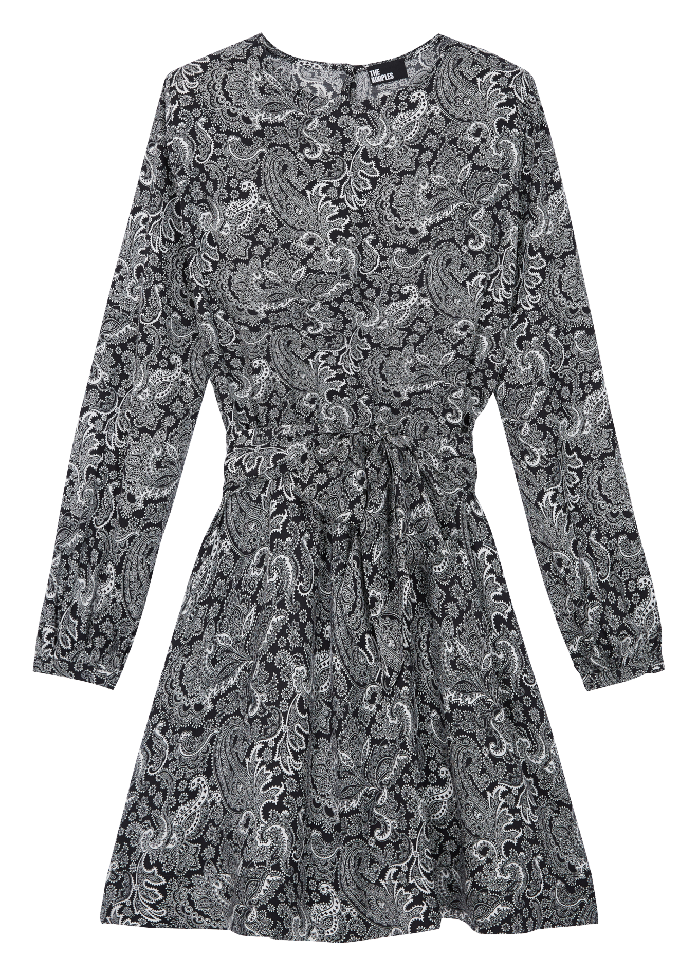 Short printed round-neck dress THE KOOPLES Black