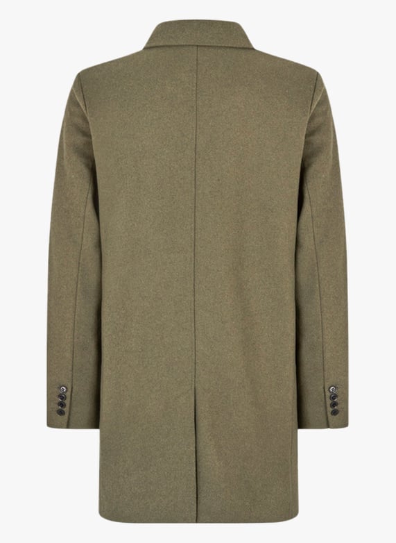 Brown Wool blend coat with classic collar