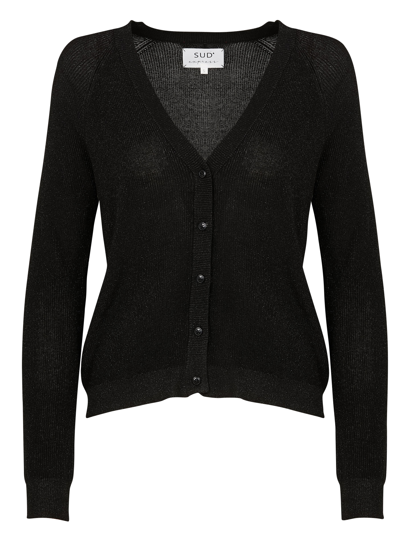 Gilet droit à col V Noir